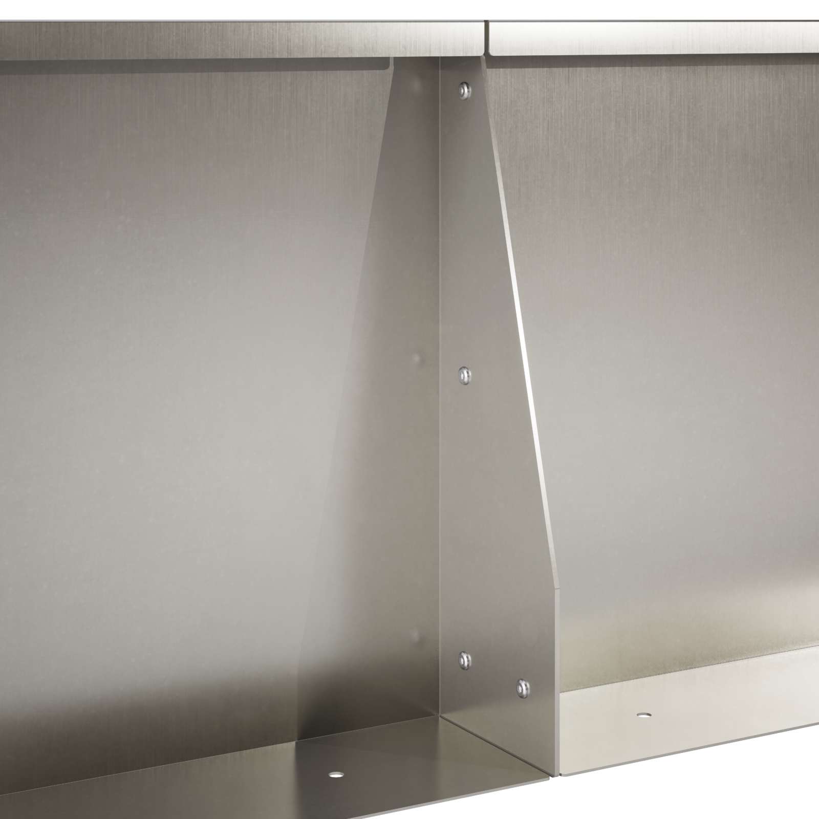 Keerwand 4 st 60 x 12 x 50 cm Roestvrij staal zilver