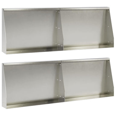 Keerwand 4 st 60 x 12 x 50 cm Roestvrij staal zilver