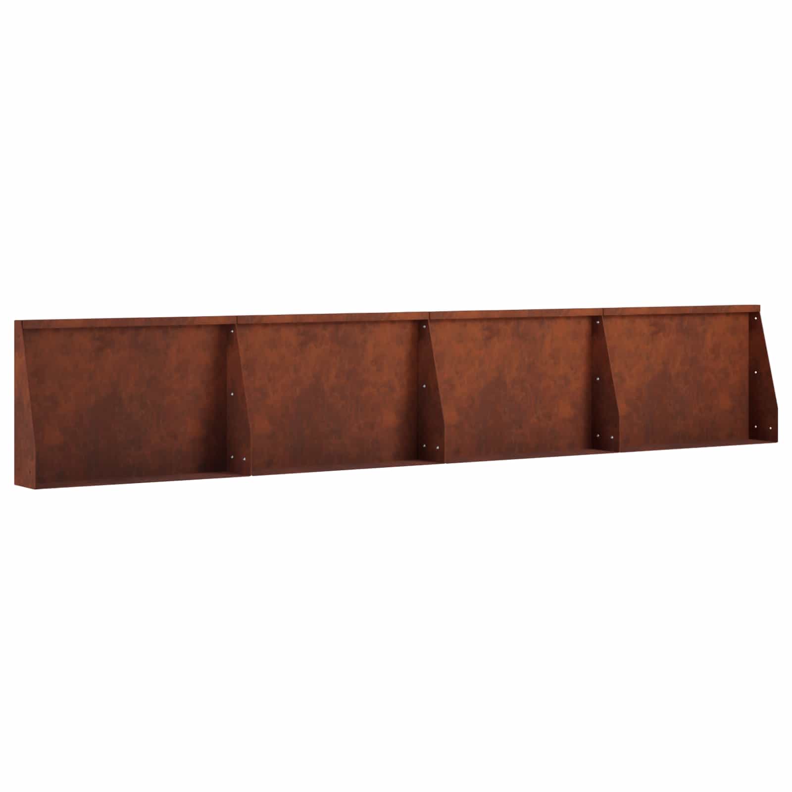 Keerwand 4 st 60 x 12 x 50 cm weervast staal Roestkleurig