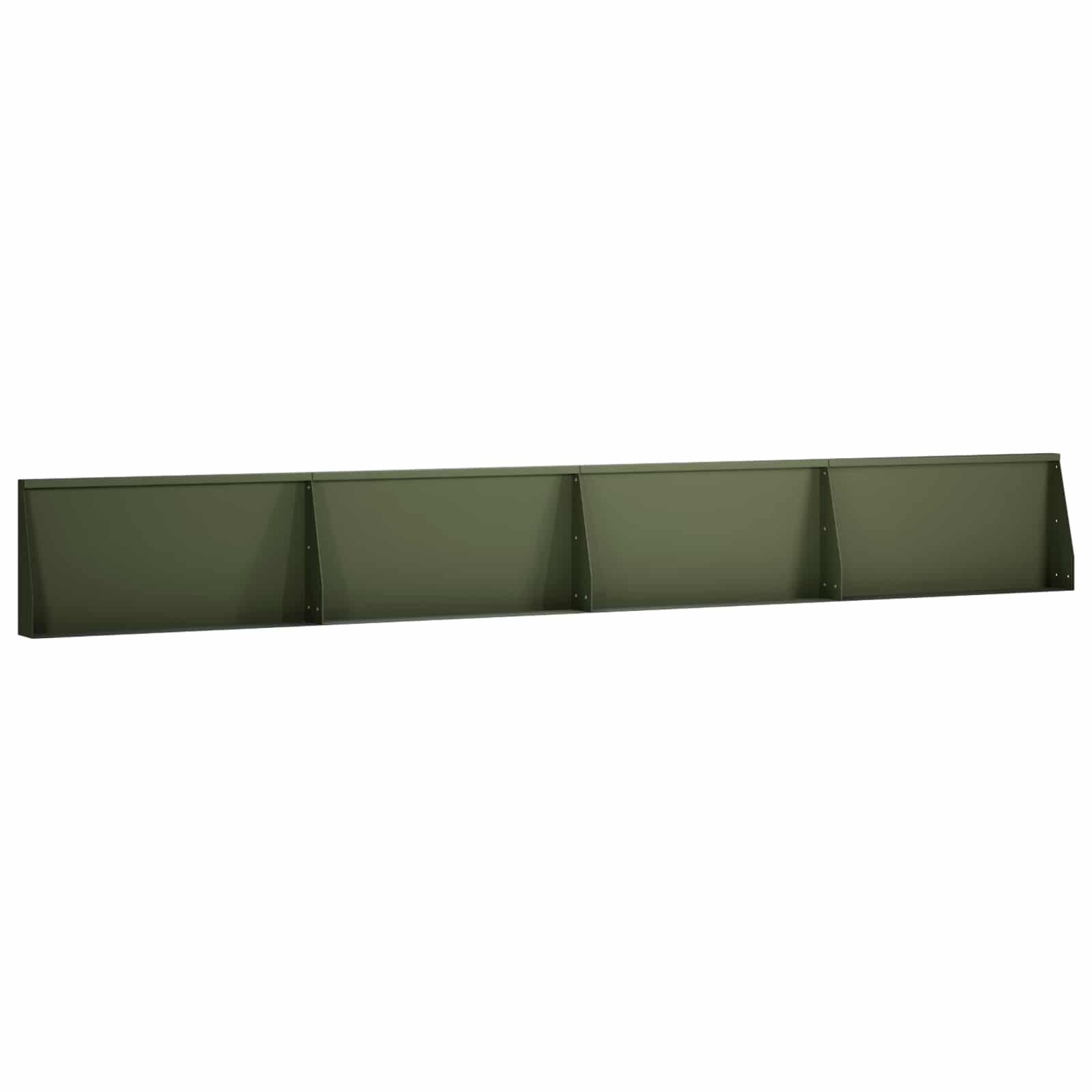 Keerwand 4 st 80 x 12 x 30 cm Staal Olijfgroen