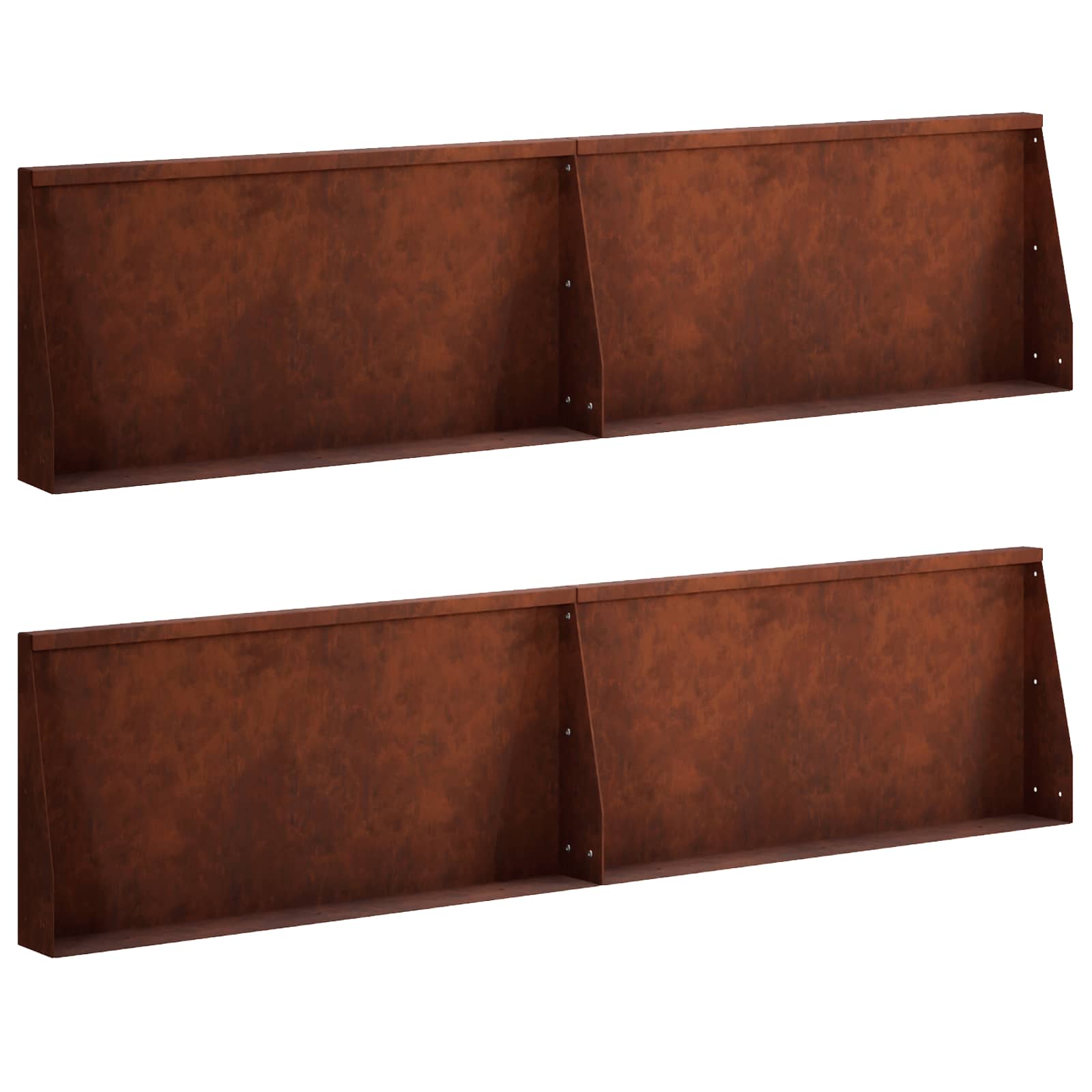 Keerwand 4 st 80 x 12 x 30 cm weervast staal Roestkleurig