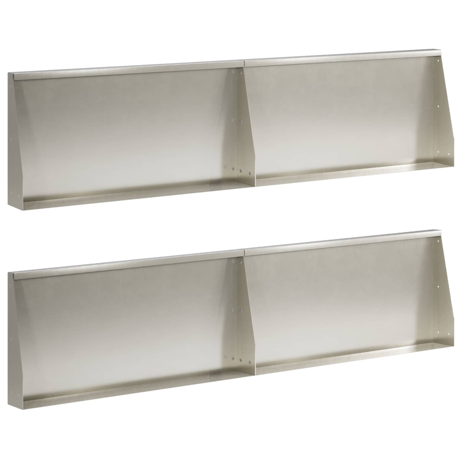 Keerwand 4 st 80 x 12 x 40 cm Roestvrij staal zilver