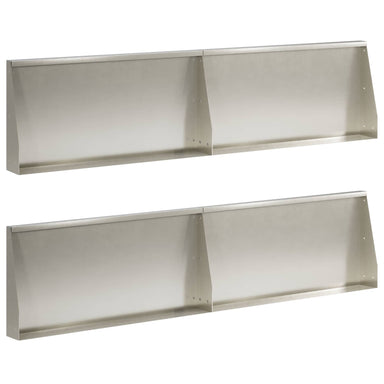 Keerwand 4 st 80 x 12 x 40 cm Roestvrij staal zilver