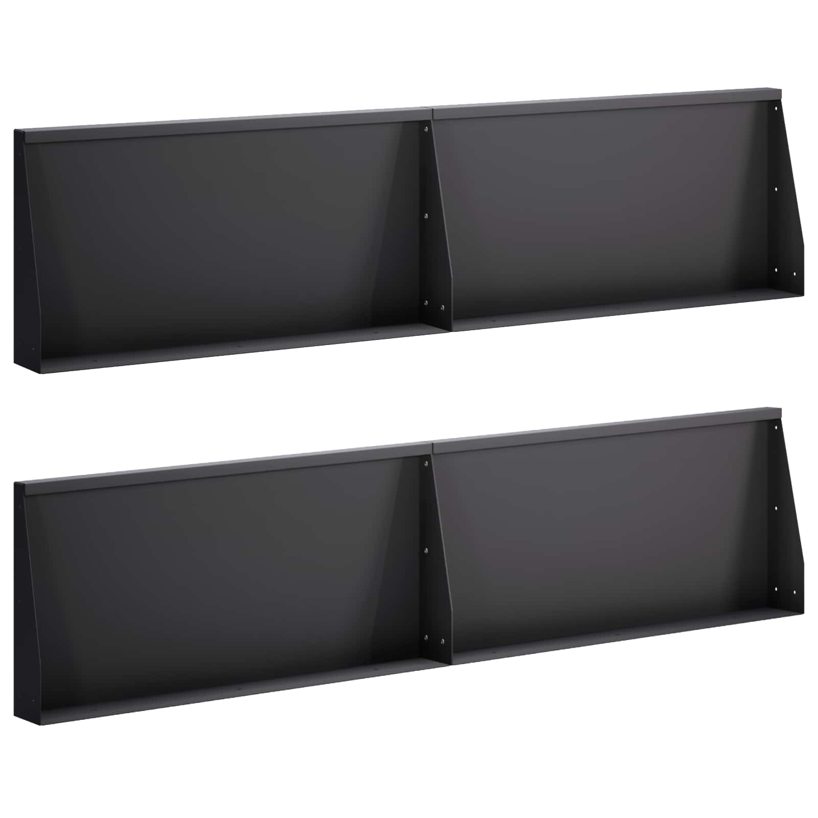 Keerwand 4 st 80 x 12 x 50 cm Staal Zwart
