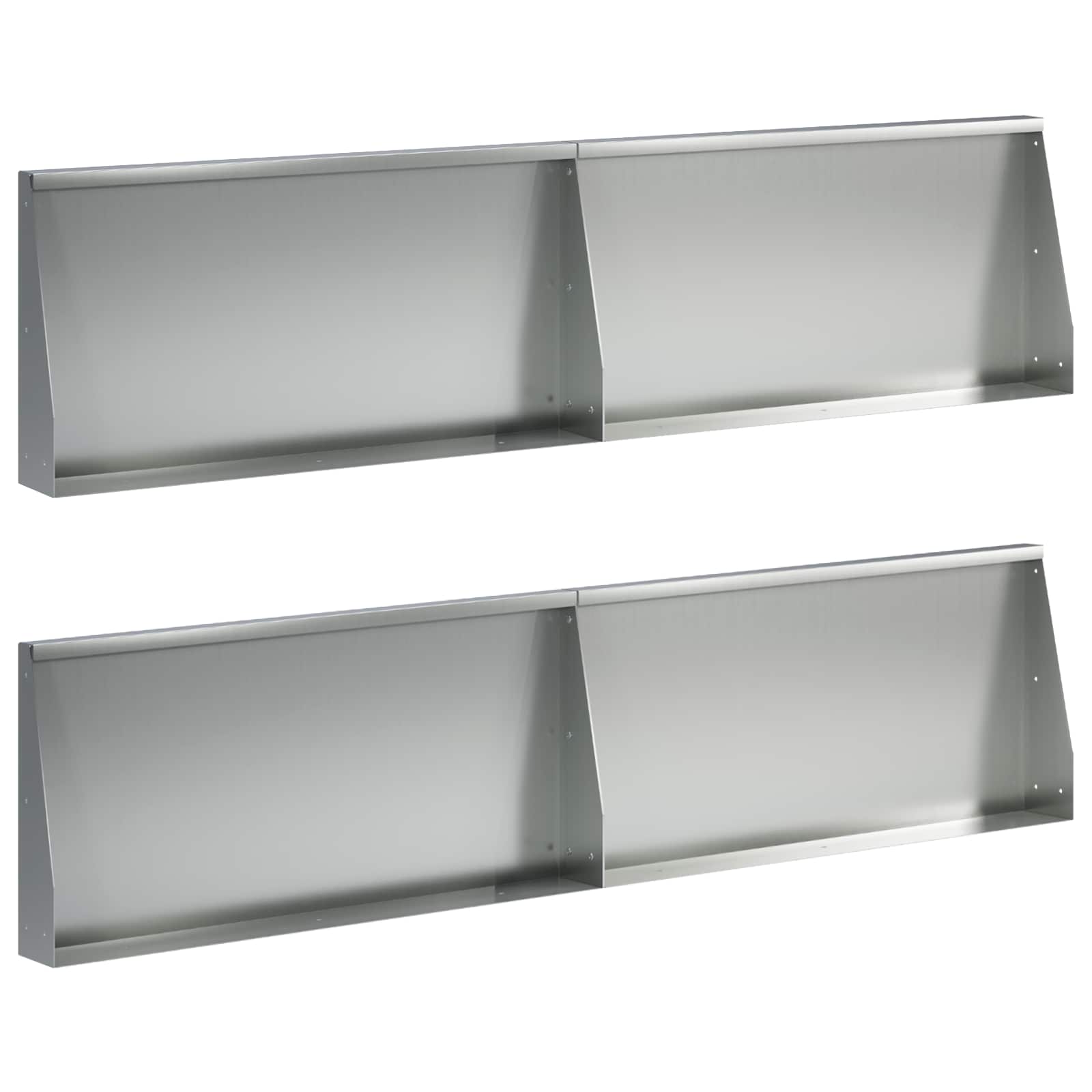 Keerwand 4 st 80 x 12 x 50 cm Gegalvaniseerd staal zilver