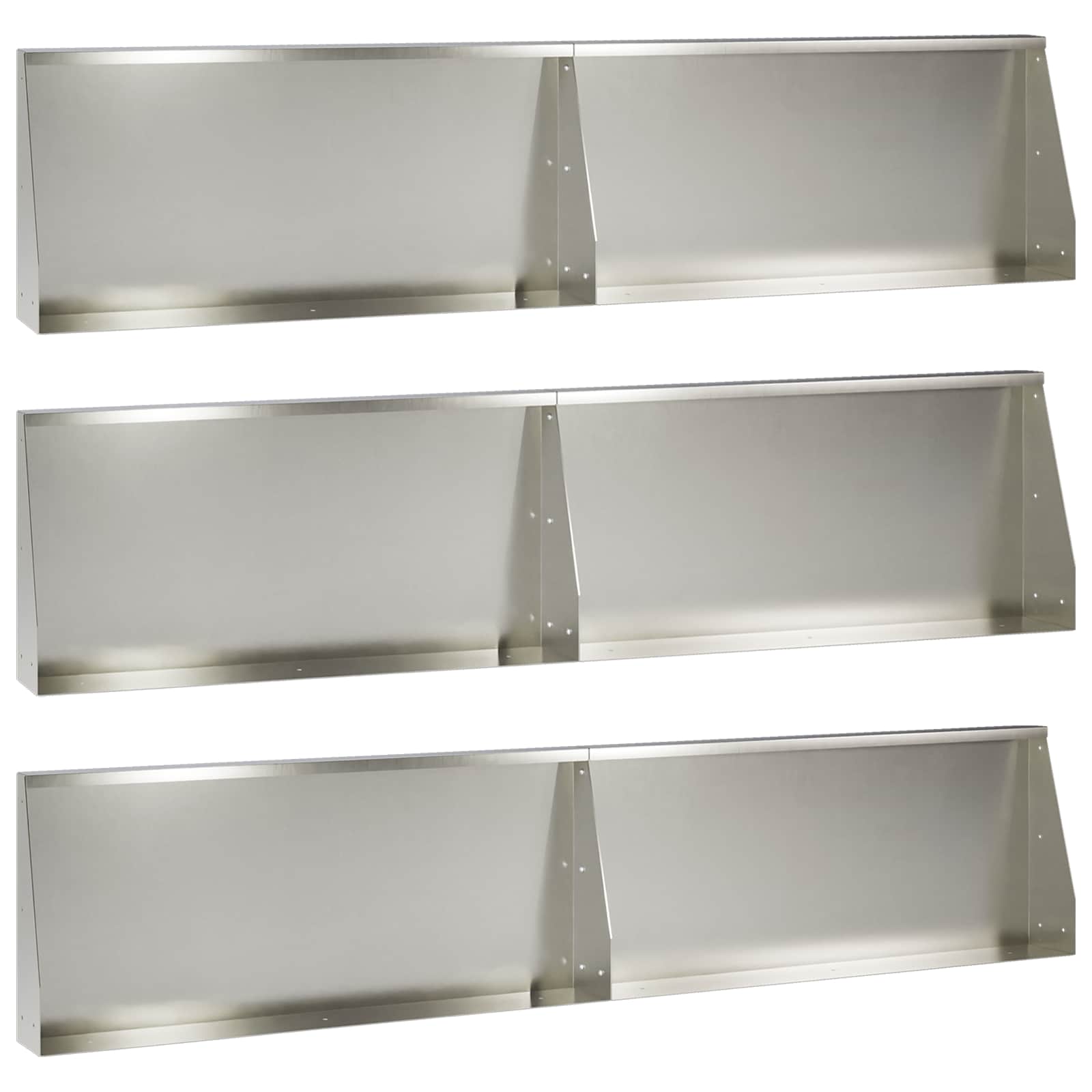 Keerwand 6 st 100 x 12 x 30 cm Roestvrij staal zilver