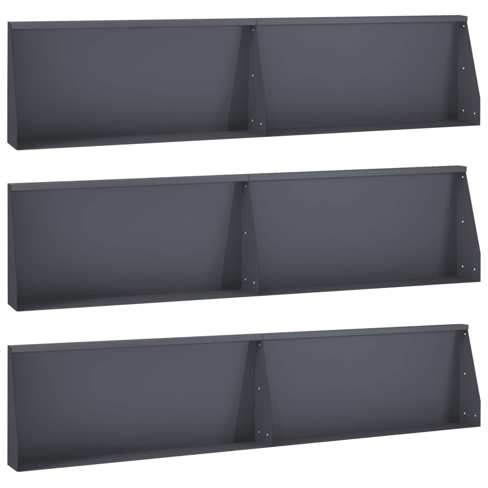 Keerwand 6 st 100 x 12 x 40 cm Staal Antraciet