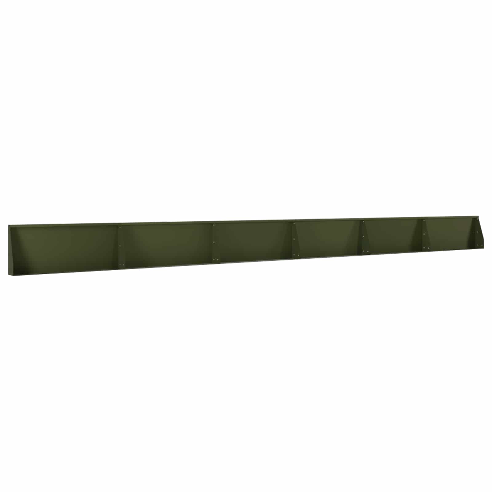 Keerwand 6 st 100 x 12 x 40 cm Staal Olijfgroen