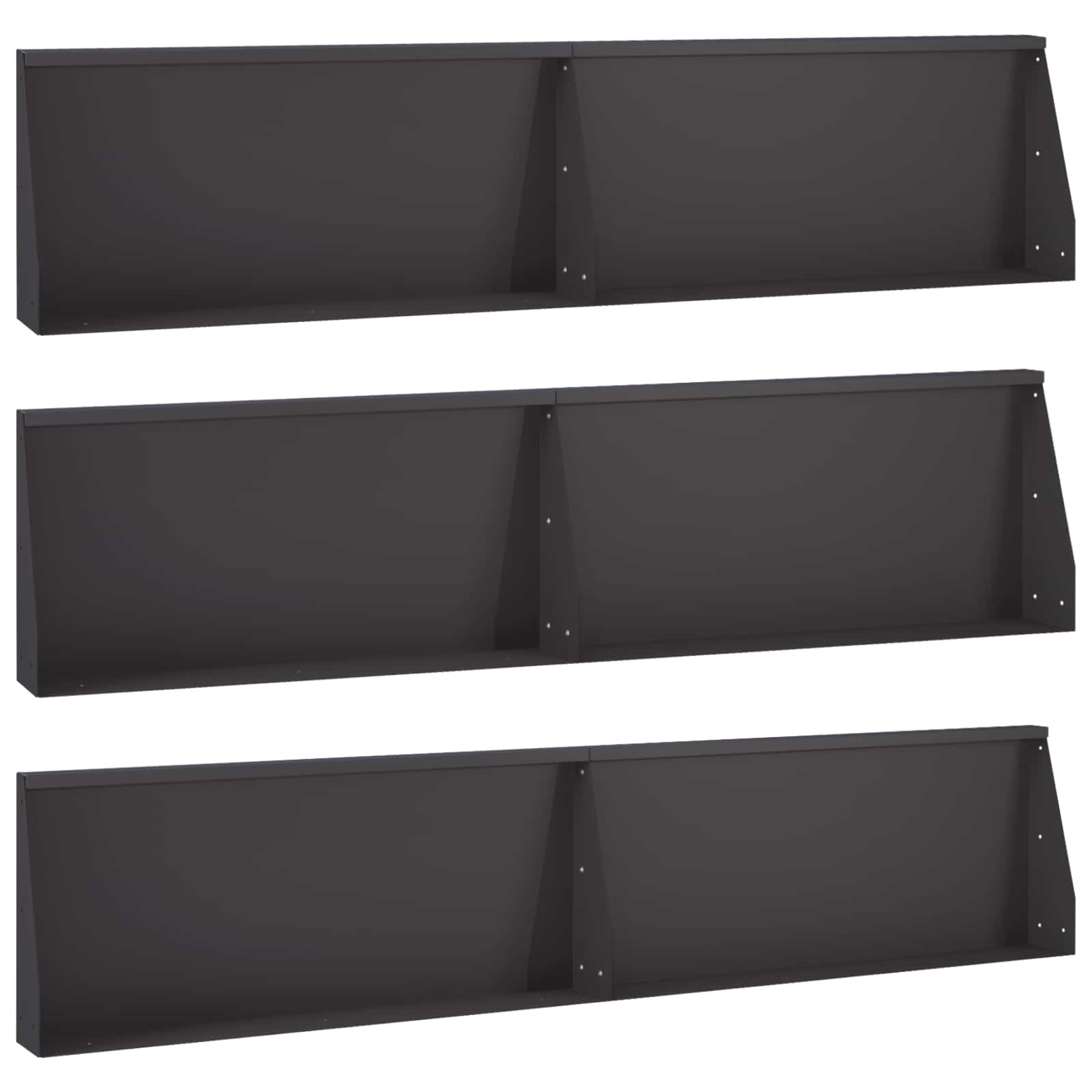 Keerwand 6 st 100 x 12 x 50 cm Staal Zwart
