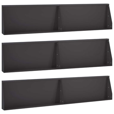 Keerwand 6 st 100 x 12 x 50 cm Staal Zwart