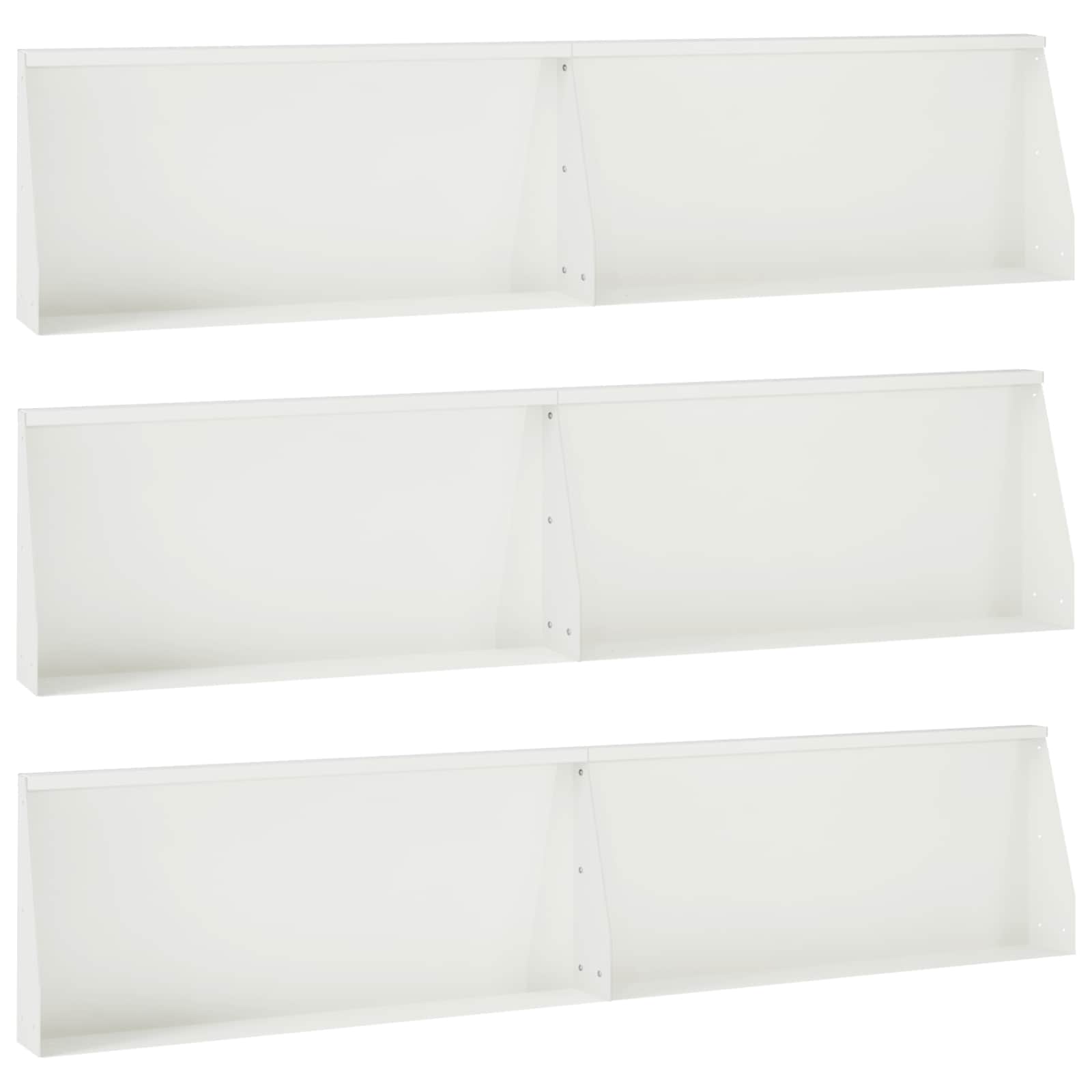 Keerwand 6 st 100 x 12 x 50 cm Staal Wit