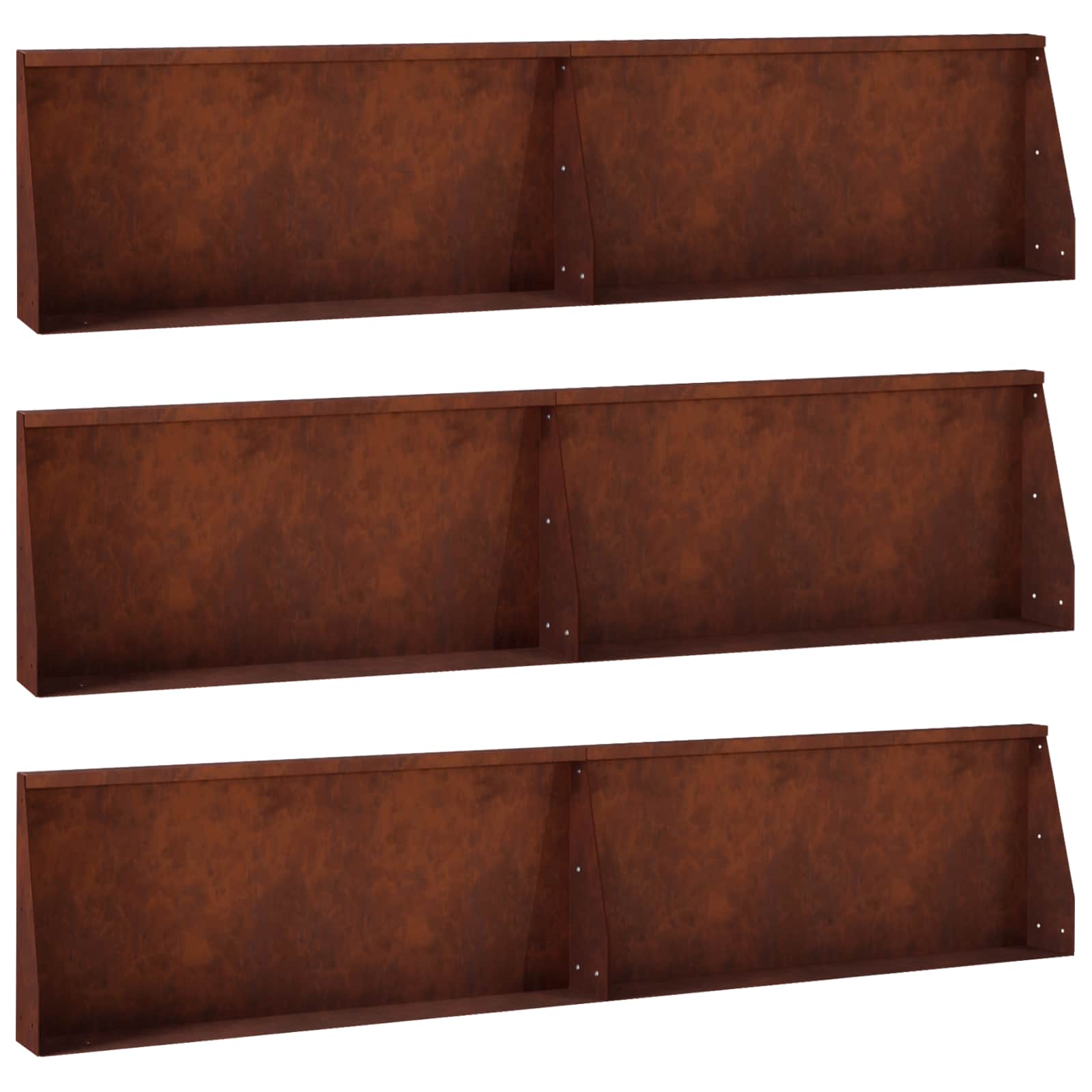 Keerwand 6 st 100 x 12 x 50 cm weervast staal Roestkleurig
