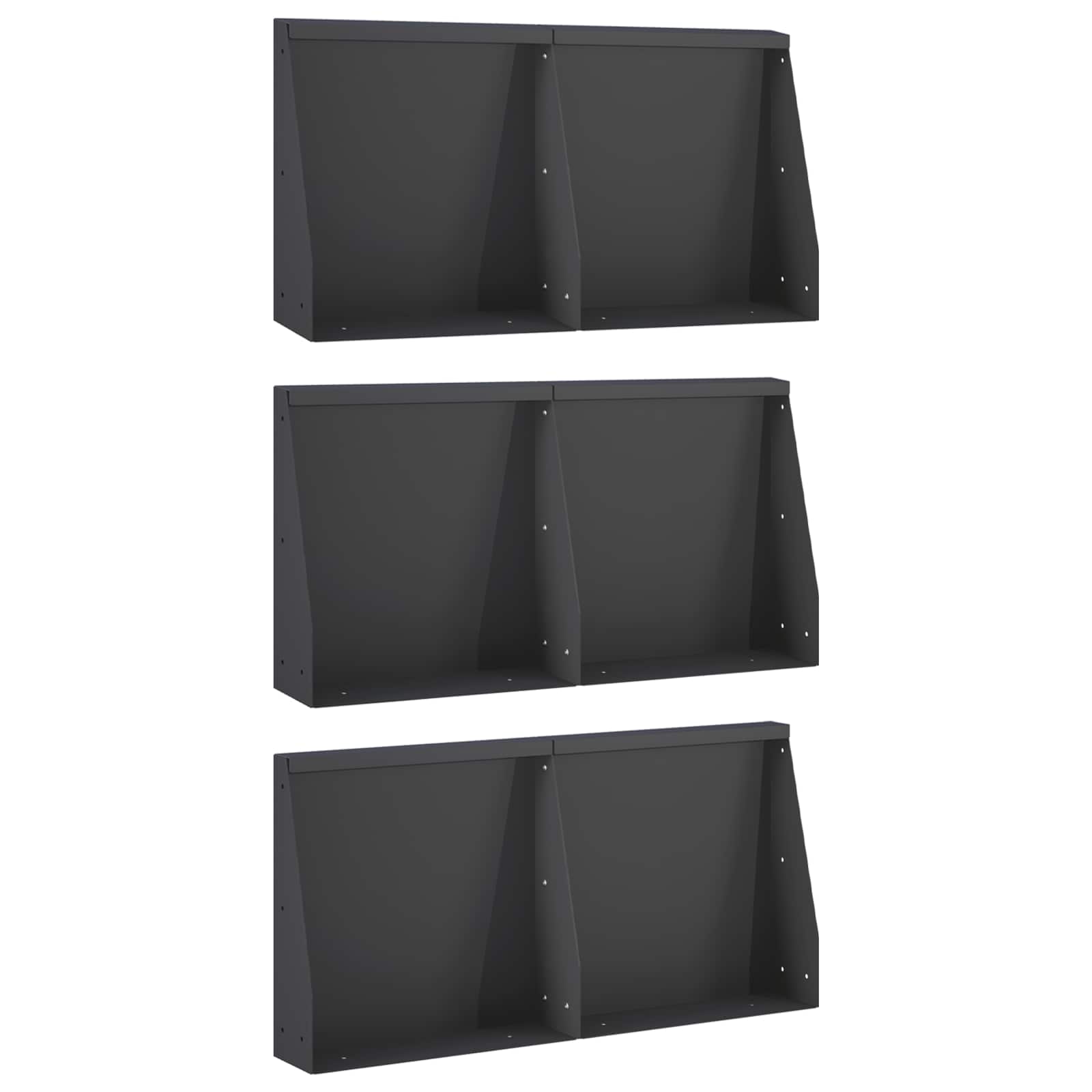 Keerwand 6 st 40 x 12 x 30 cm Staal Zwart