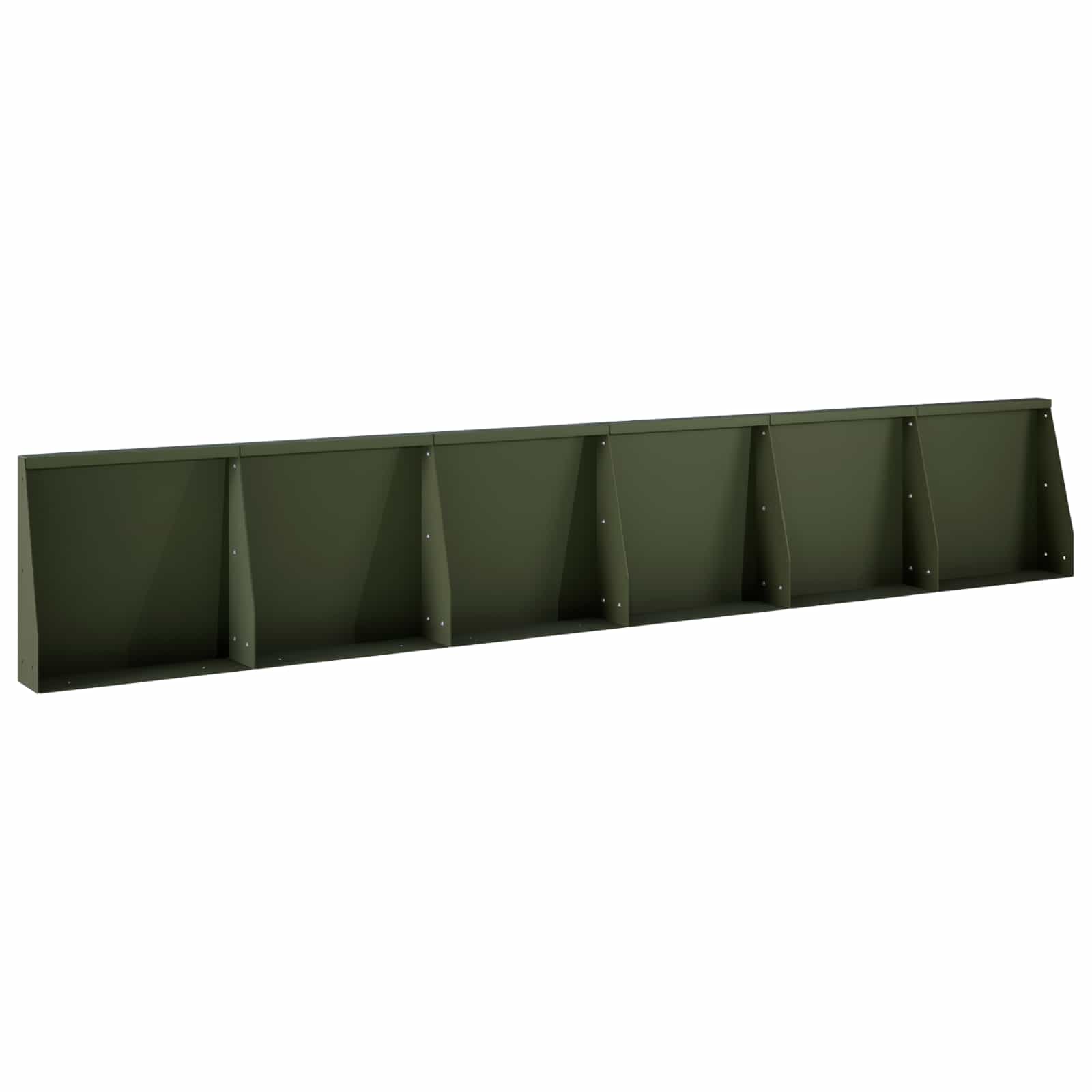 Keerwand 6 st 40 x 12 x 30 cm Staal Olijfgroen