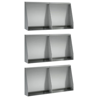 Keerwand 6 st 40 x 12 x 30 cm Gegalvaniseerd staal zilver