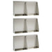Keerwand 6 st 40 x 12 x 40 cm Roestvrij staal zilver