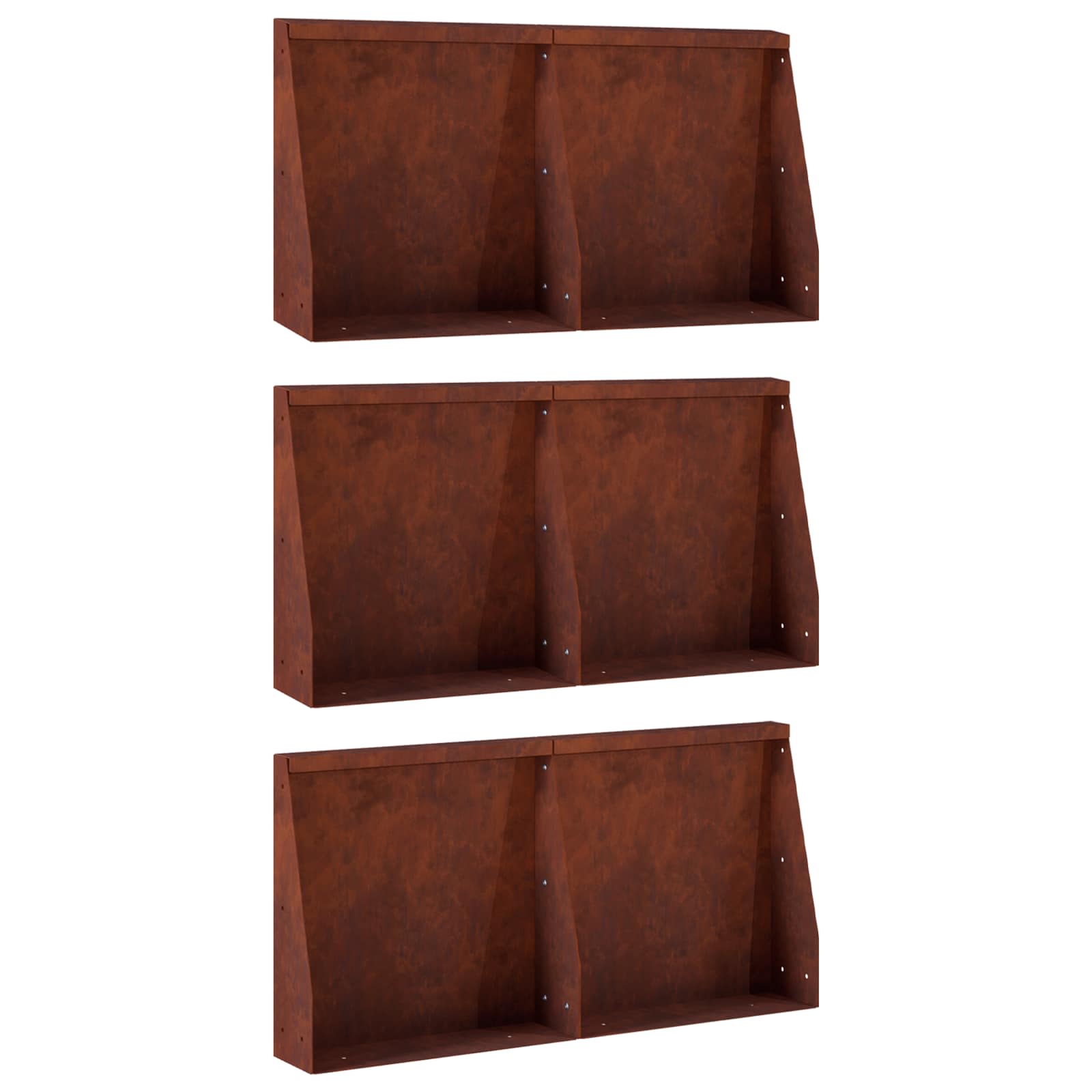 Keerwand 6 st 40 x 12 x 40 cm weervast staal Roestkleurig