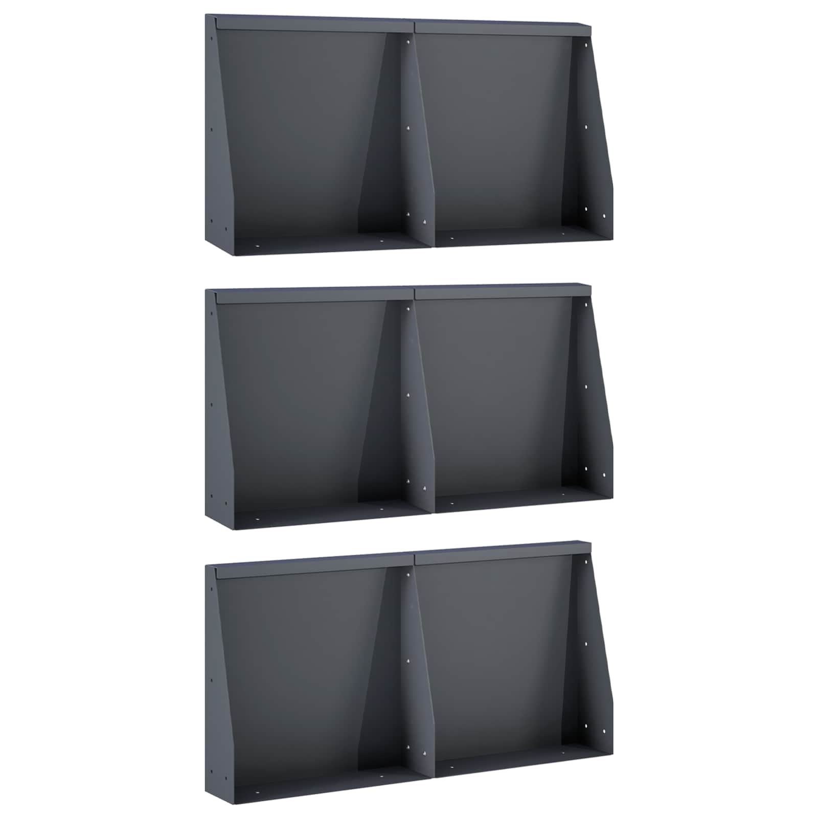 Keerwand 6 st 40 x 12 x 50 cm Staal Antraciet