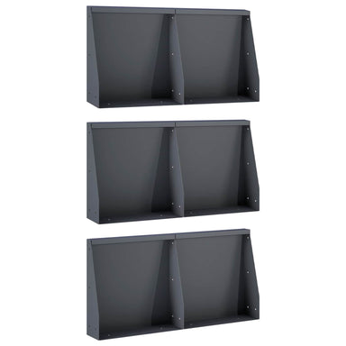 Keerwand 6 st 40 x 12 x 50 cm Staal Antraciet