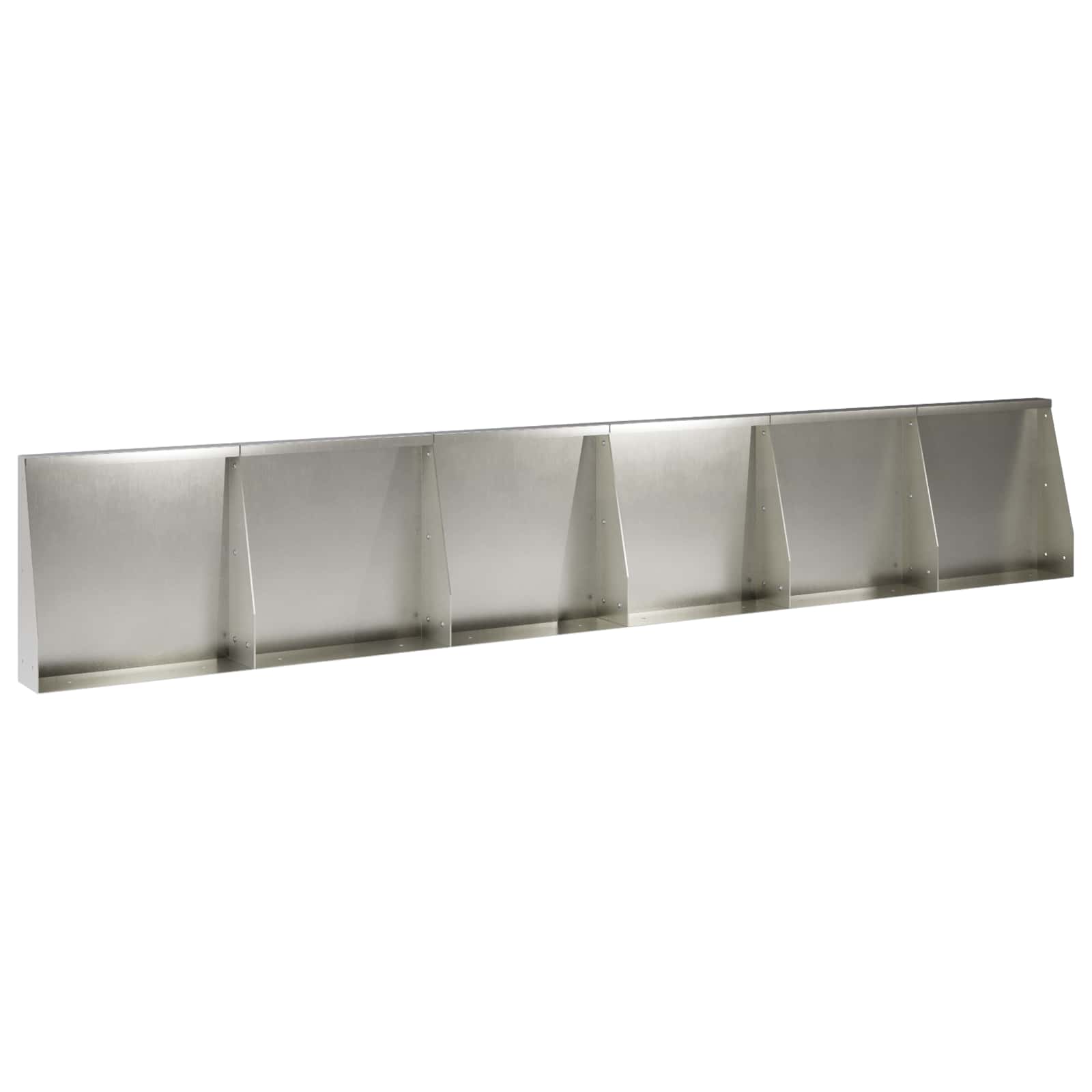 Keerwand 6 st 40 x 12 x 50 cm Roestvrij staal zilver