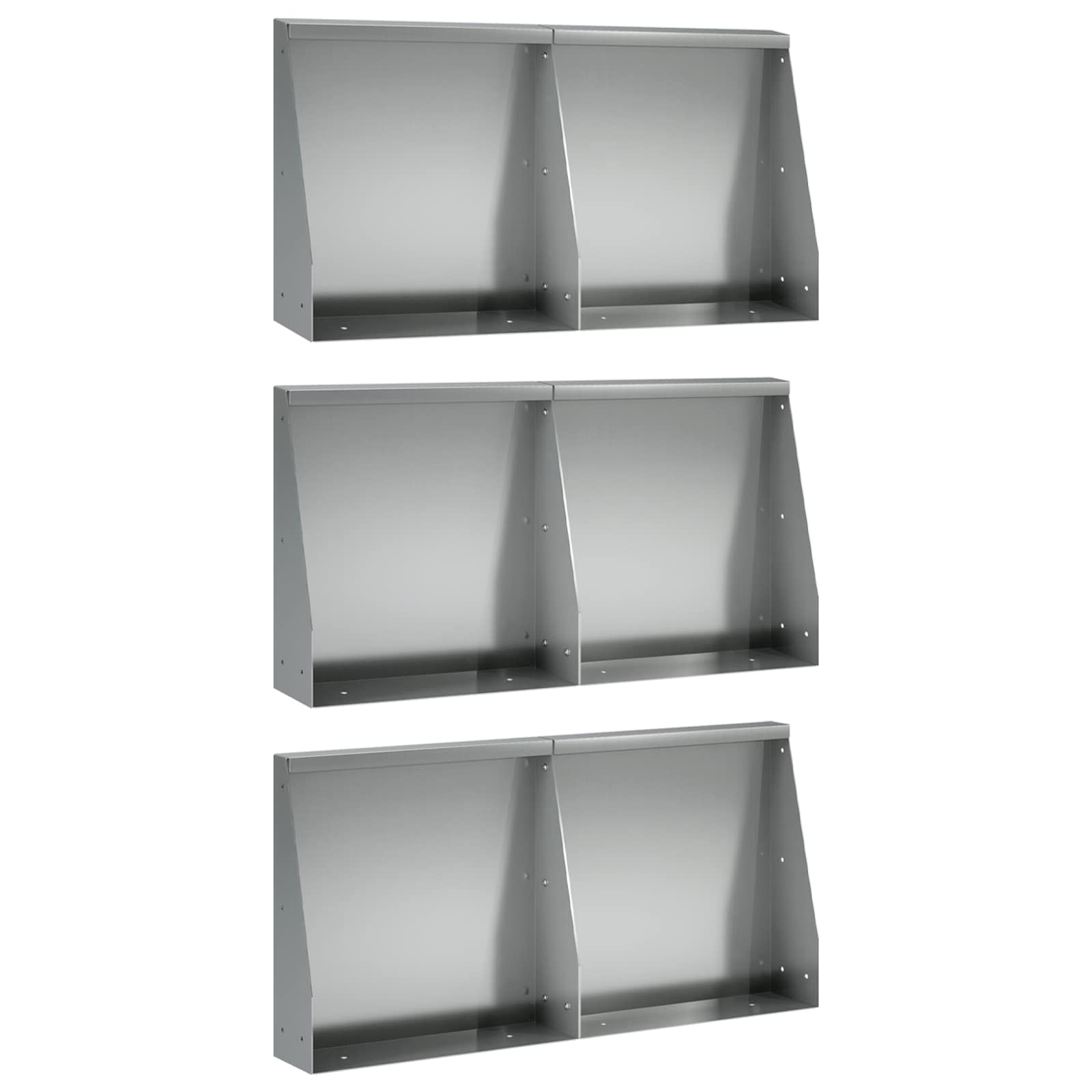 Keerwand 6 st 40 x 12 x 50 cm Gegalvaniseerd staal zilver