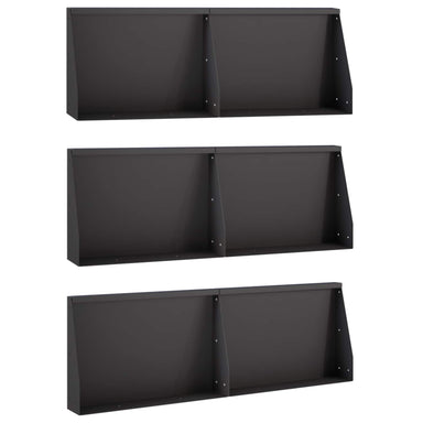 Keerwand 6 st 60 x 12 x 30 cm Staal Zwart
