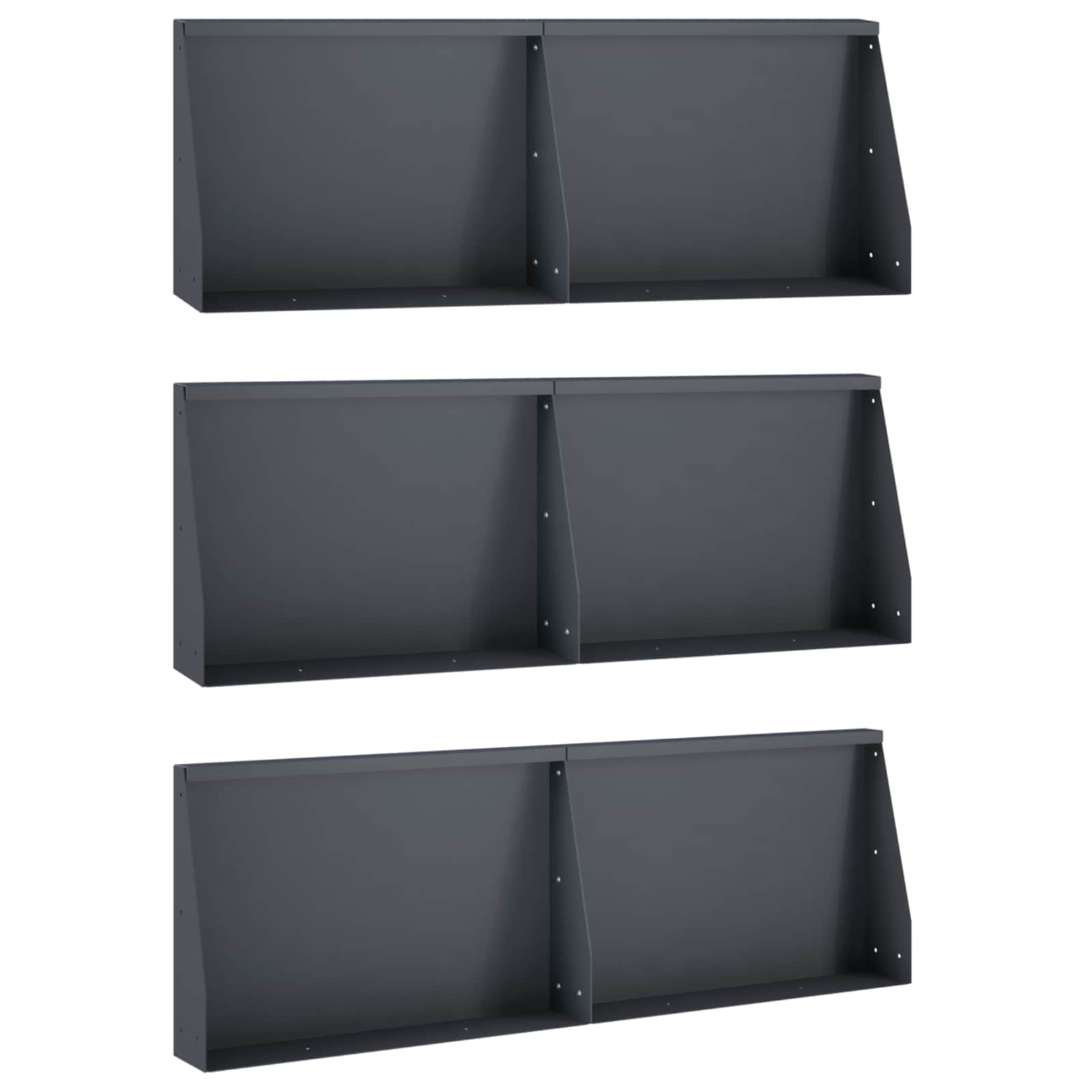 Keerwand 6 st 60 x 12 x 30 cm Staal Antraciet