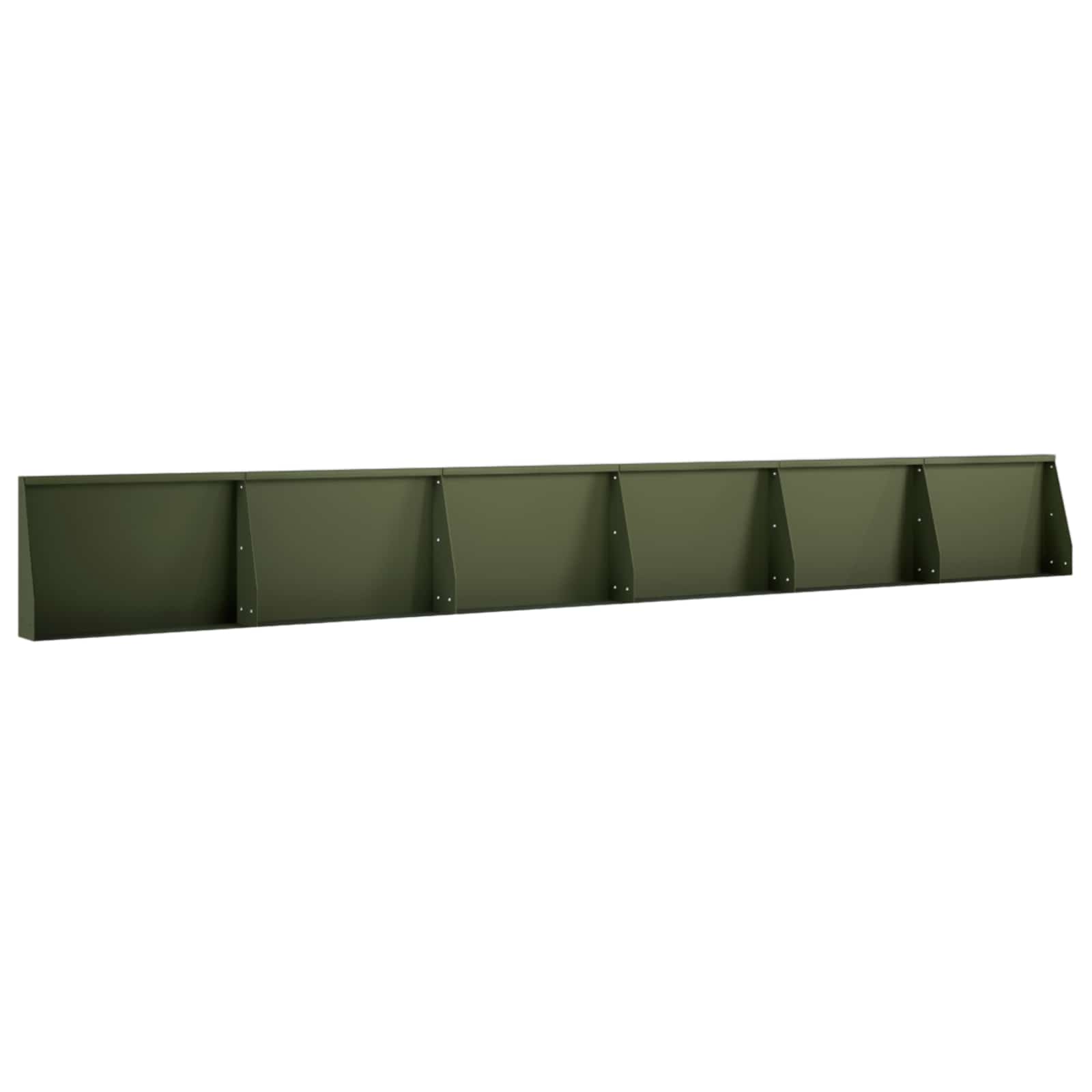 Keerwand 6 st 60 x 12 x 30 cm Staal Olijfgroen