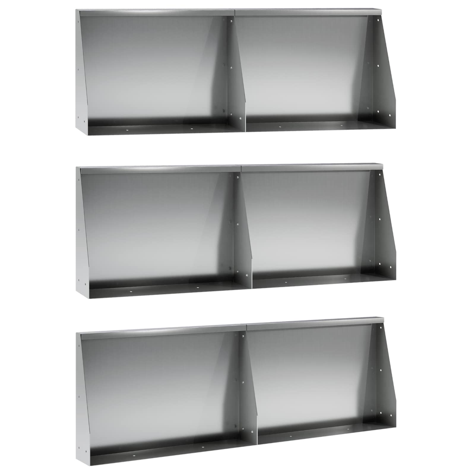 Keerwand 6 st 60 x 12 x 30 cm Gegalvaniseerd staal zilver
