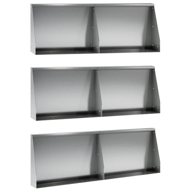 Keerwand 6 st 60 x 12 x 30 cm Gegalvaniseerd staal zilver