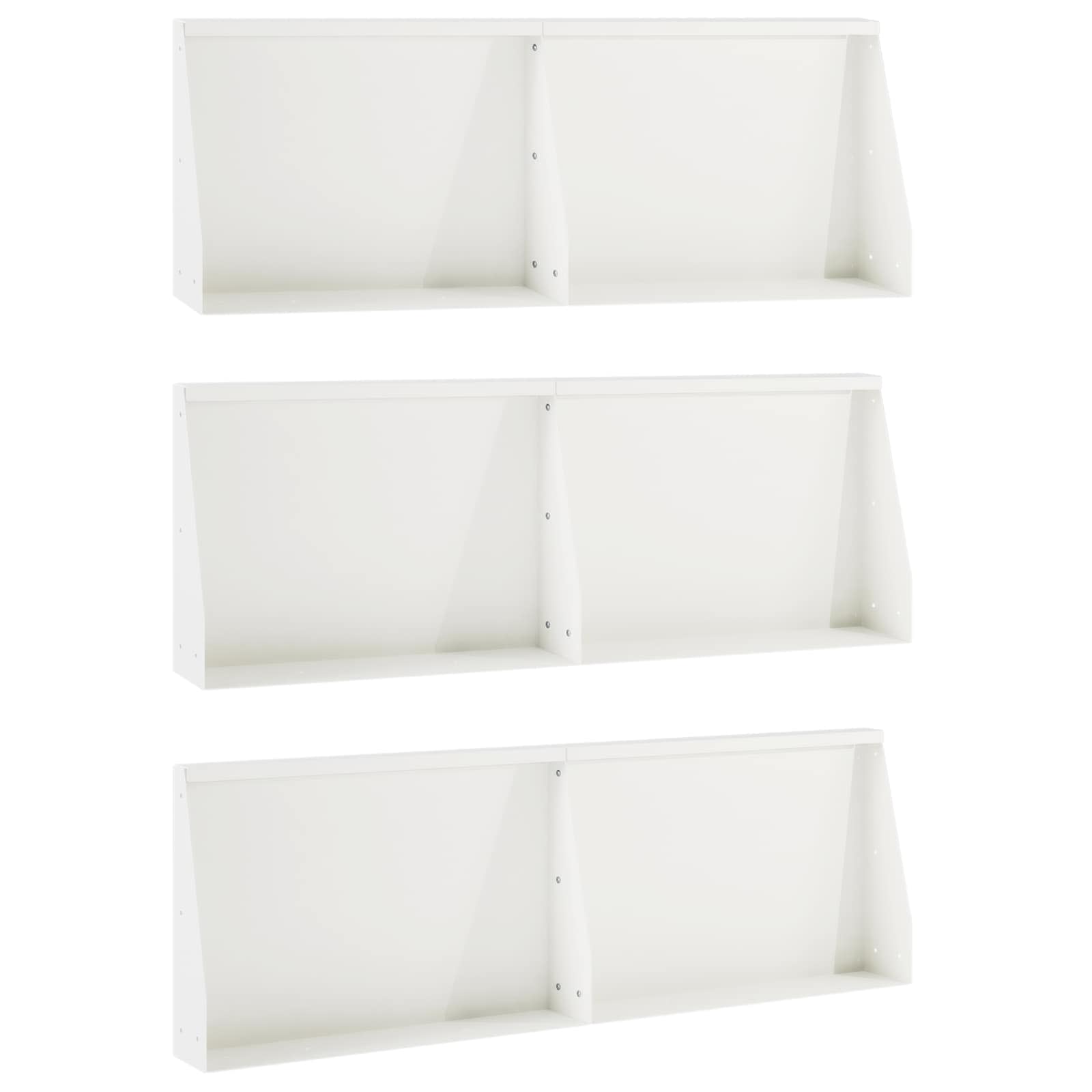 Keerwand 6 st 60 x 12 x 40 cm Staal Wit