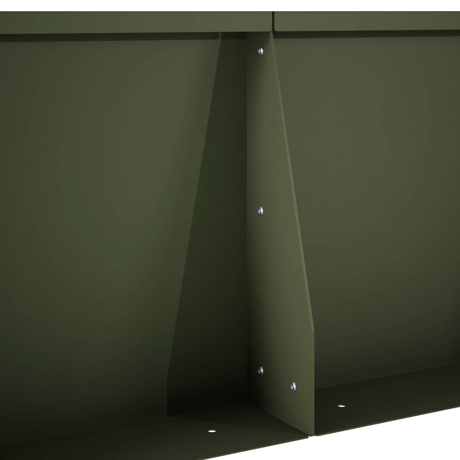 Keerwand 6 st 60 x 12 x 40 cm Staal Olijfgroen