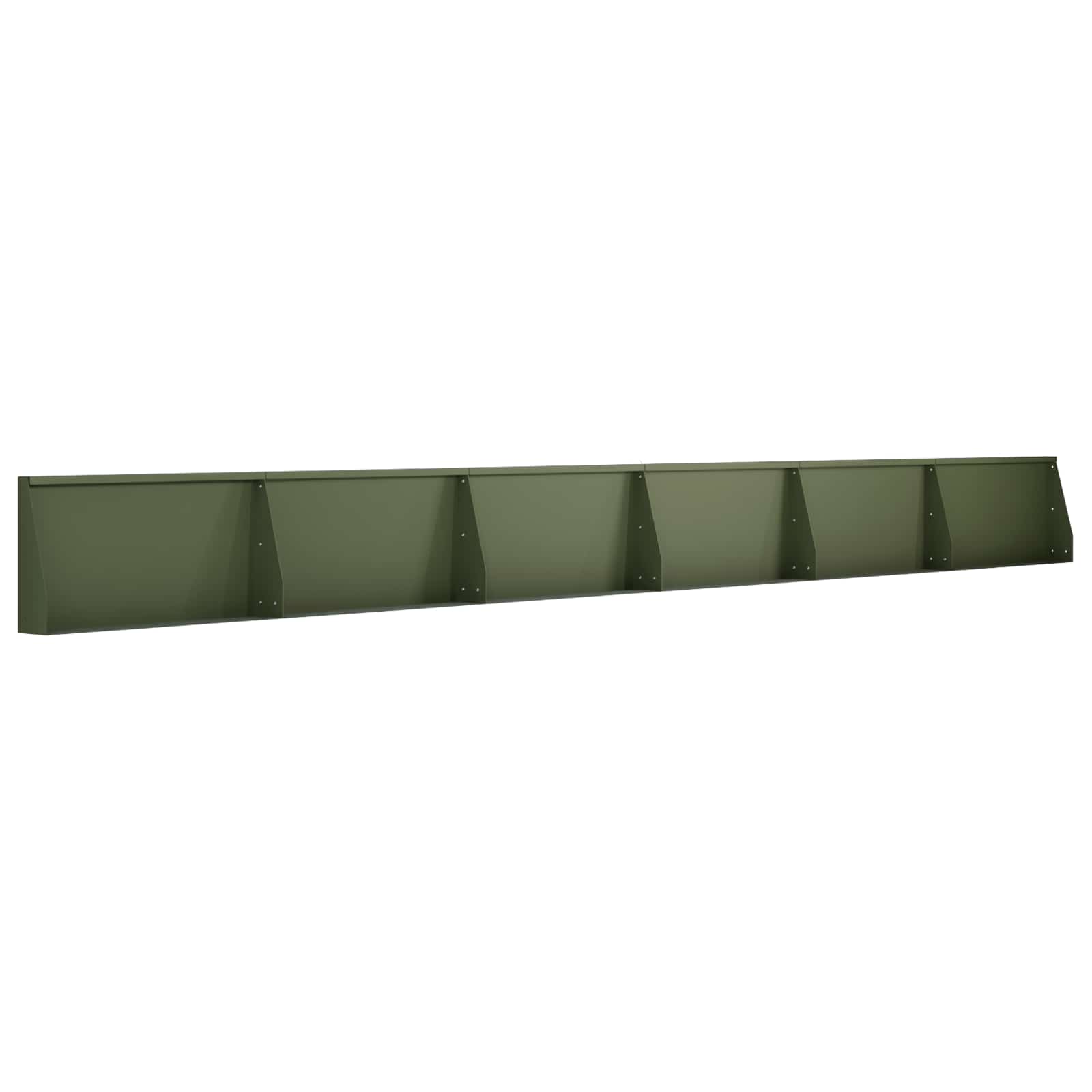 Keerwand 6 st 80 x 12 x 30 cm Staal Olijfgroen