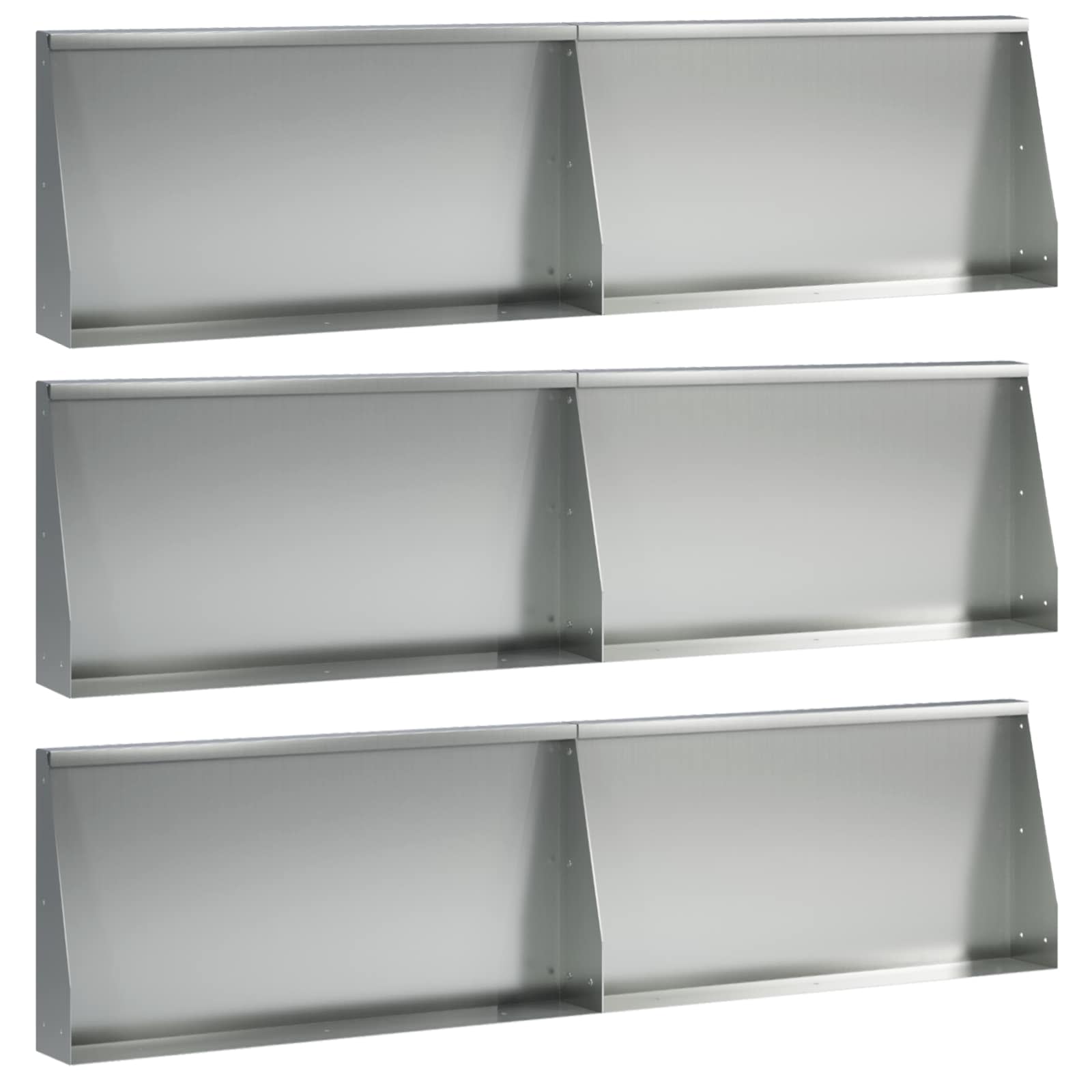 Keerwand 6 st 80 x 12 x 30 cm Gegalvaniseerd staal zilver