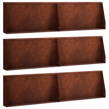 Keerwand 6 st 80 x 12 x 30 cm weervast staal Roestkleurig