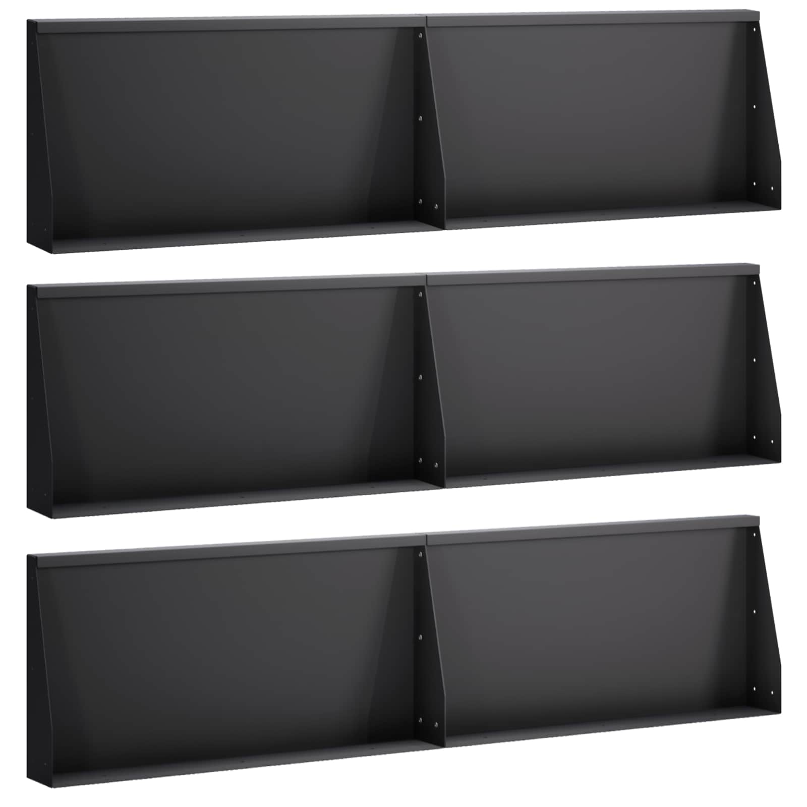 Keerwand 6 st 80 x 12 x 40 cm Staal Zwart
