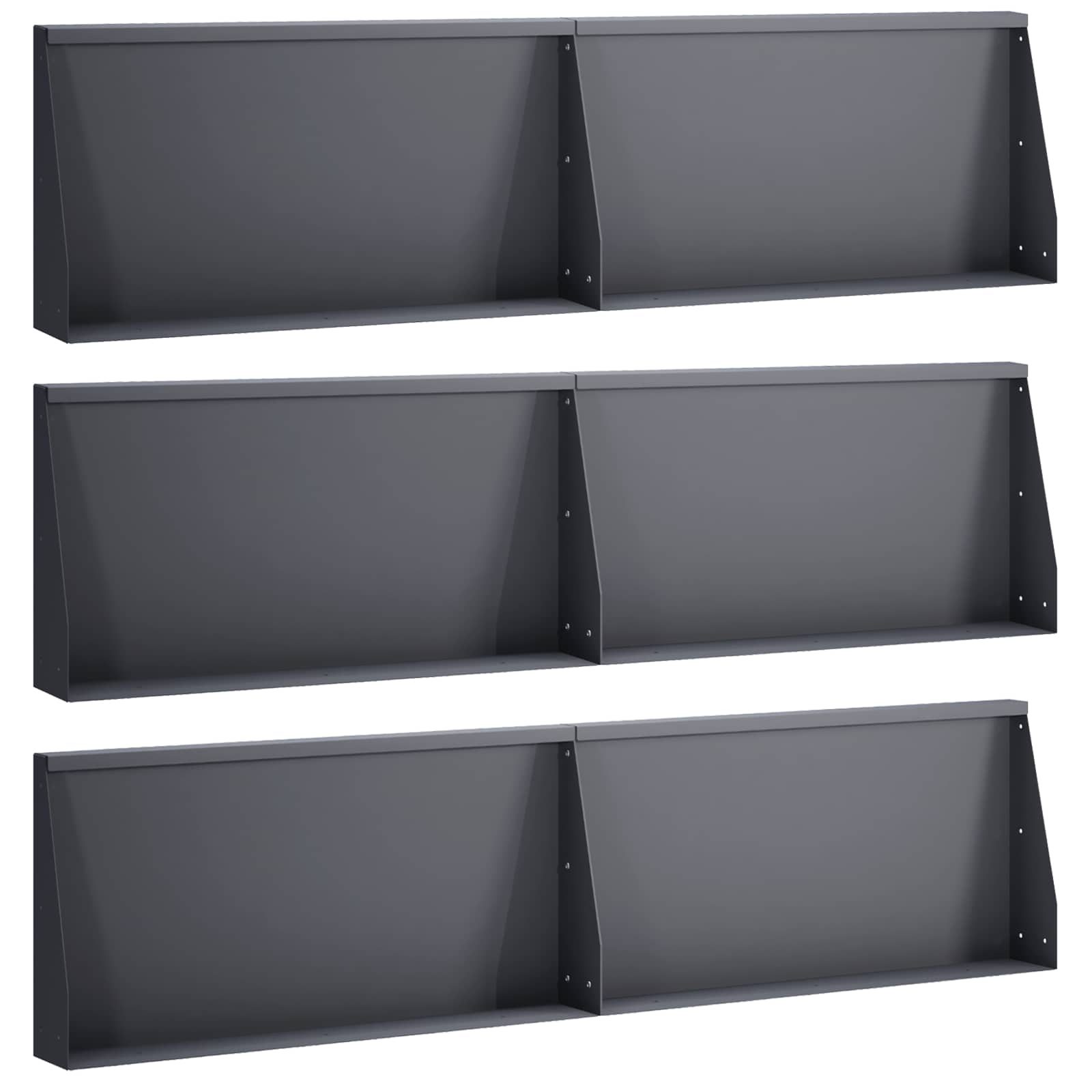 Keerwand 6 st 80 x 12 x 40 cm Staal Antraciet