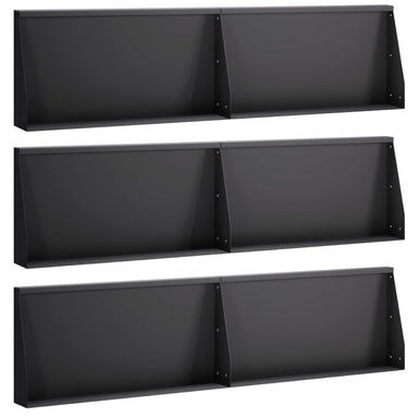 Keerwand 6 st 80 x 12 x 50 cm Staal Zwart