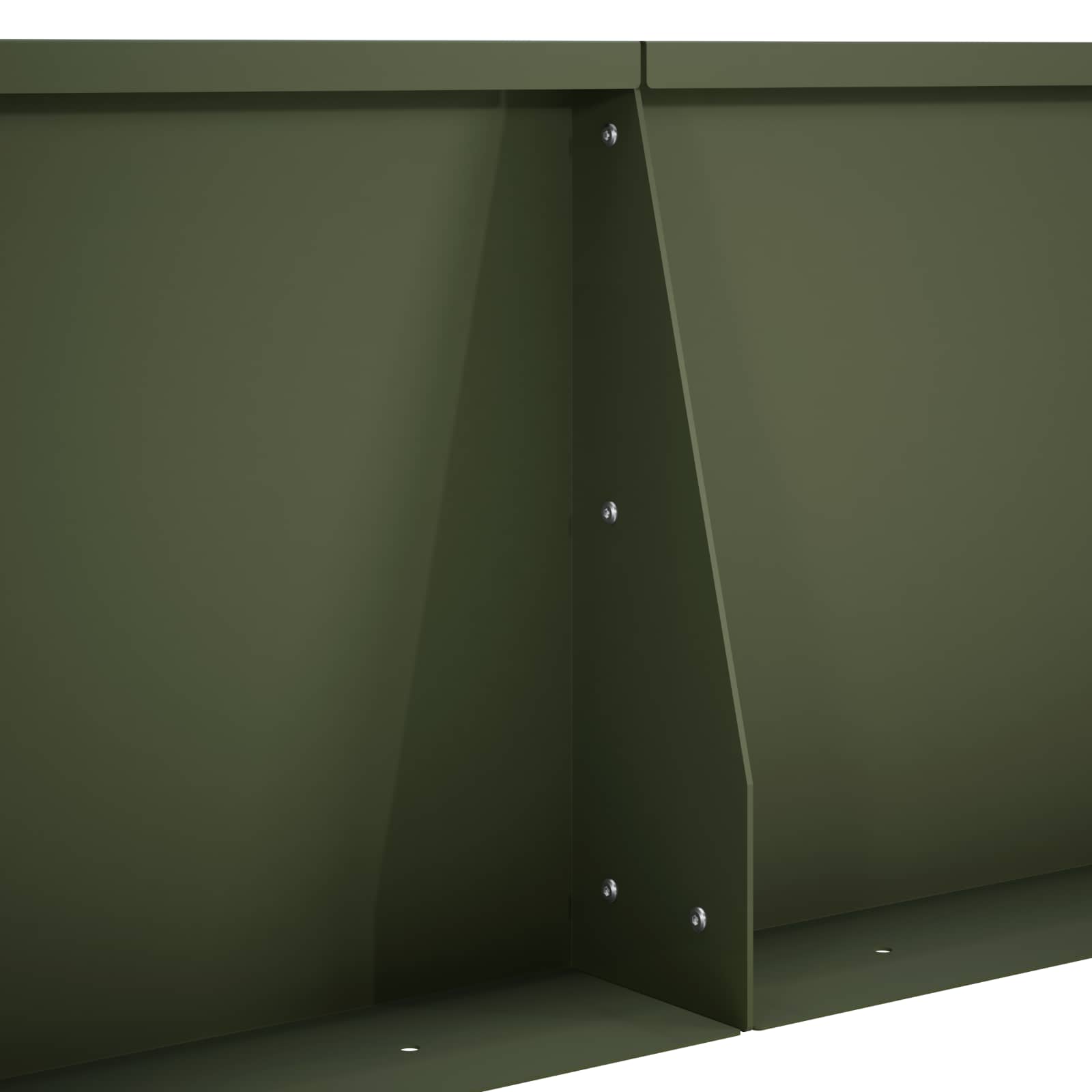 Keerwand 6 st 80 x 12 x 50 cm Staal Olijfgroen