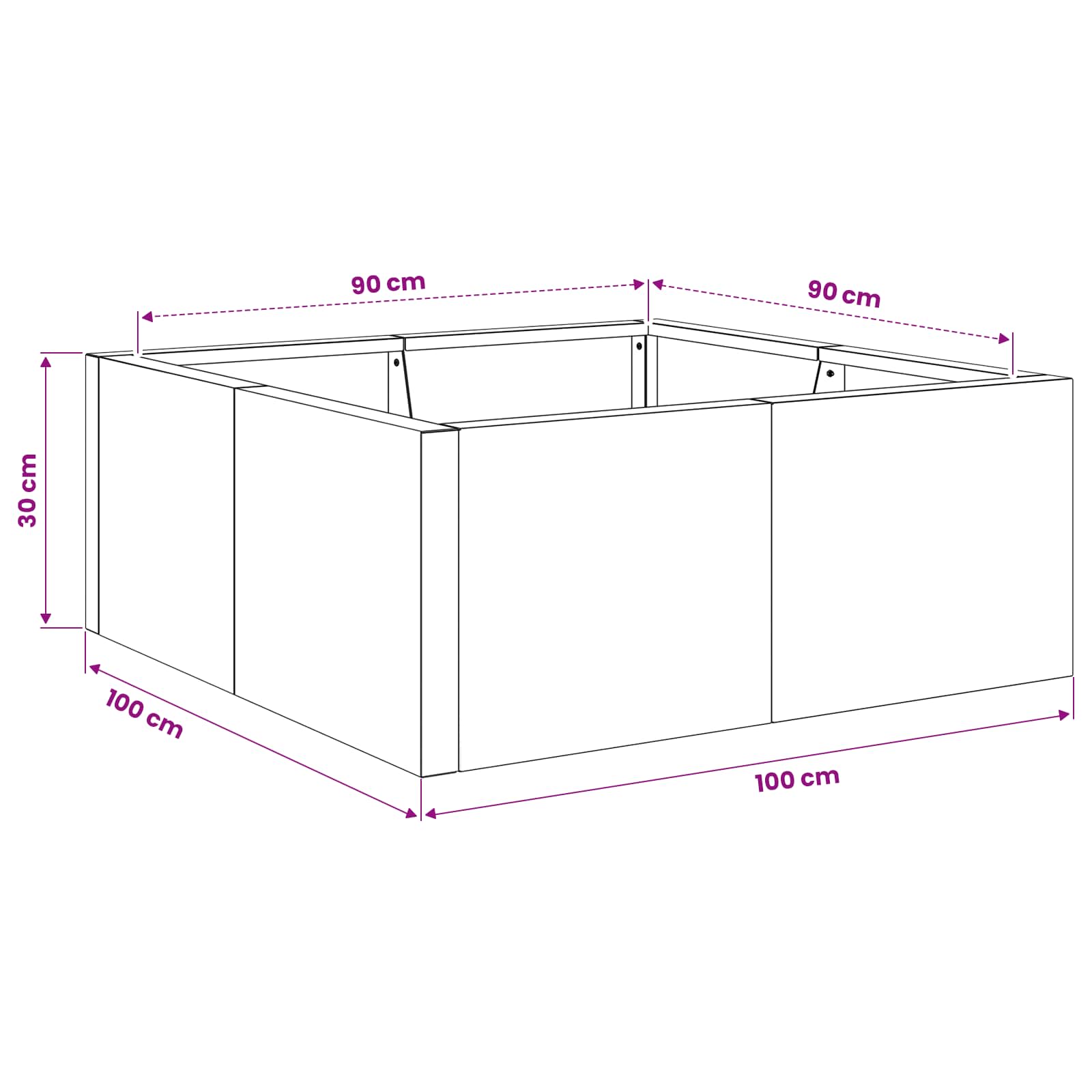 Retentiewall 4 st 100 x 100 x 30 cm Gegalvaniseerd staal zilver