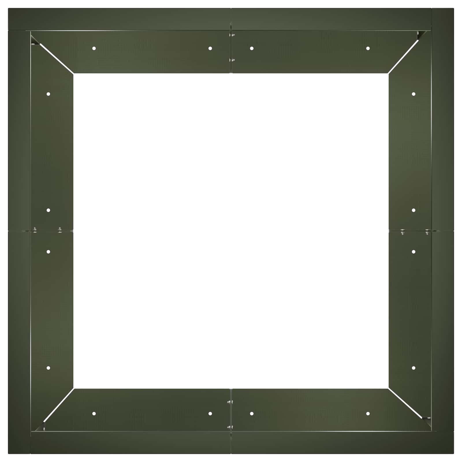 Retentiewall 4 st 100 x 100 x 40 cm Staal Olijfgroen