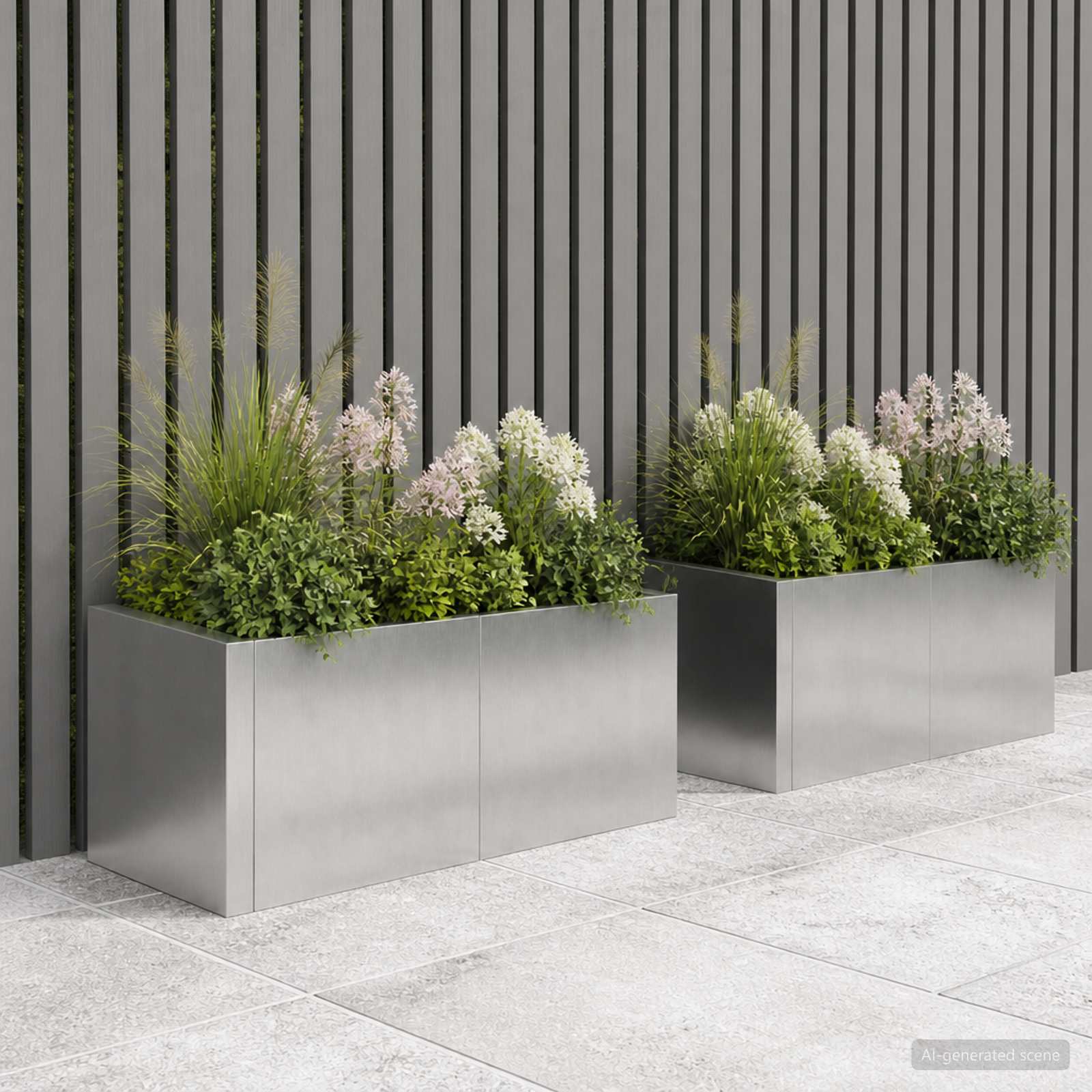 Retentiewall 4 st 100 x 100 x 40 cm Roestvrij staal zilver