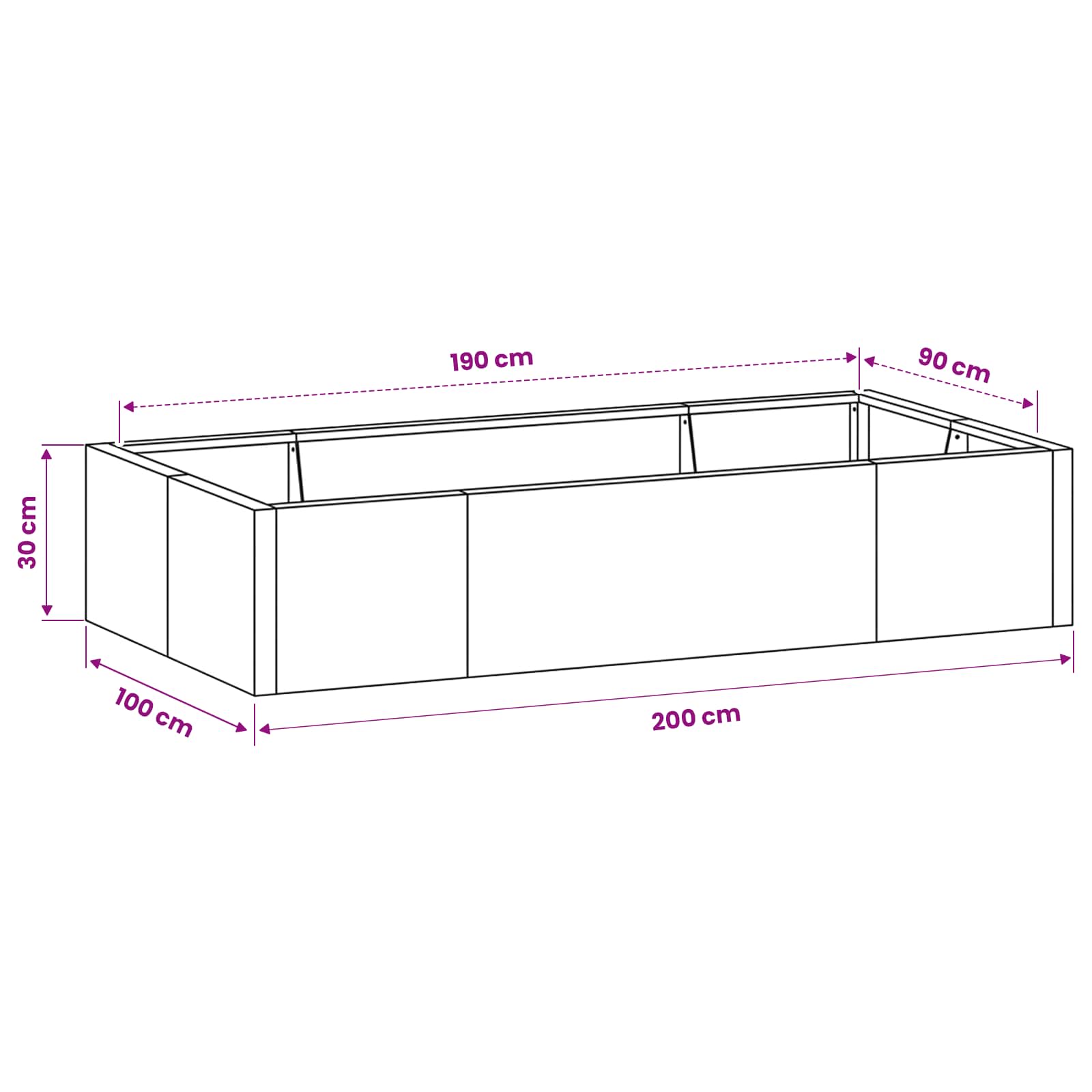 Retentiewall 6 st 200 x 100 x 30 cm Staal Antraciet