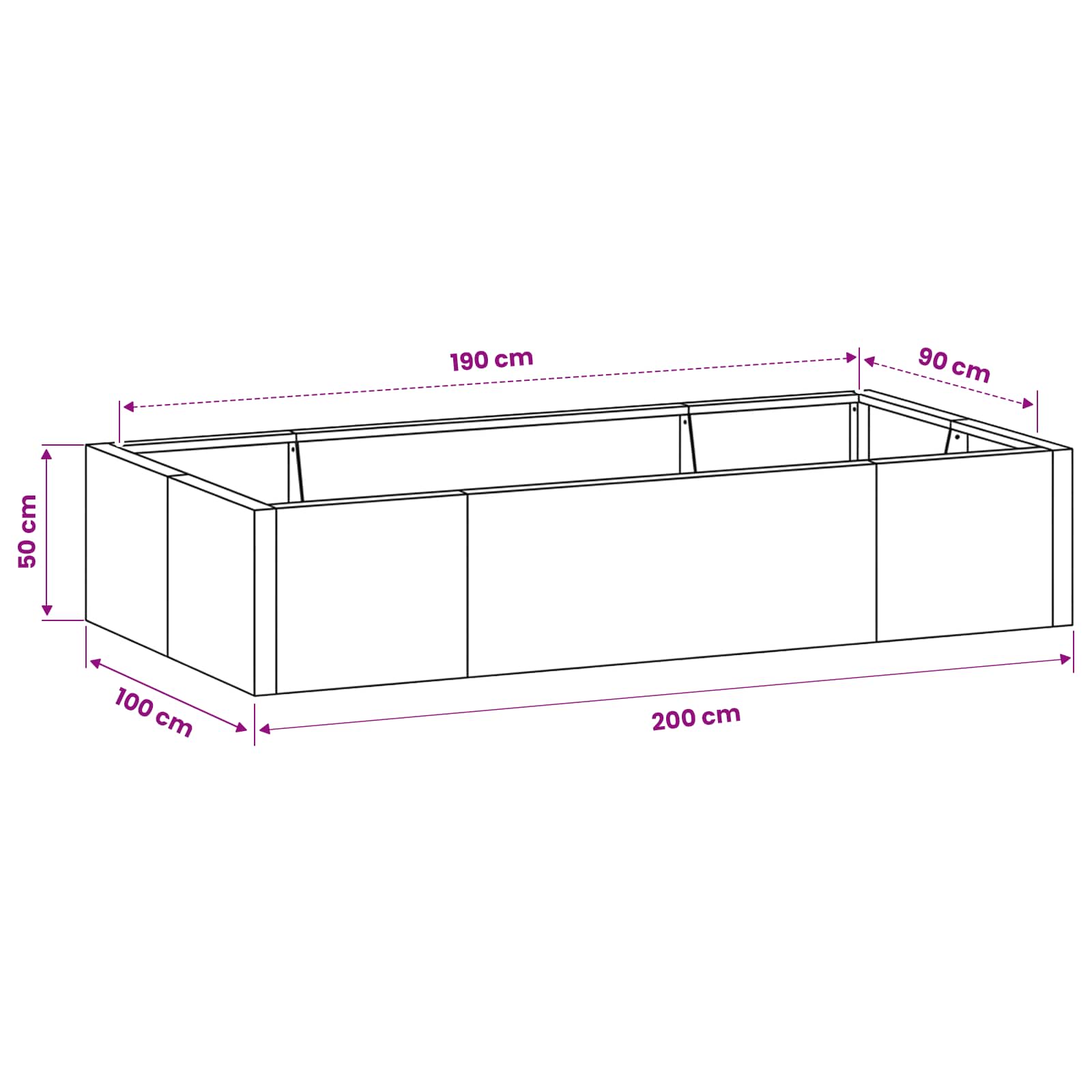 Retentiewall 6 st 200 x 100 x 50 cm Staal Olijfgroen