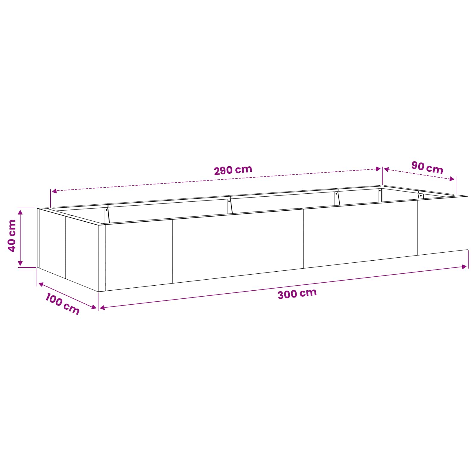 Retentiewall 8 st 300 x 100 x 40 cm weervast staal Roestkleurig