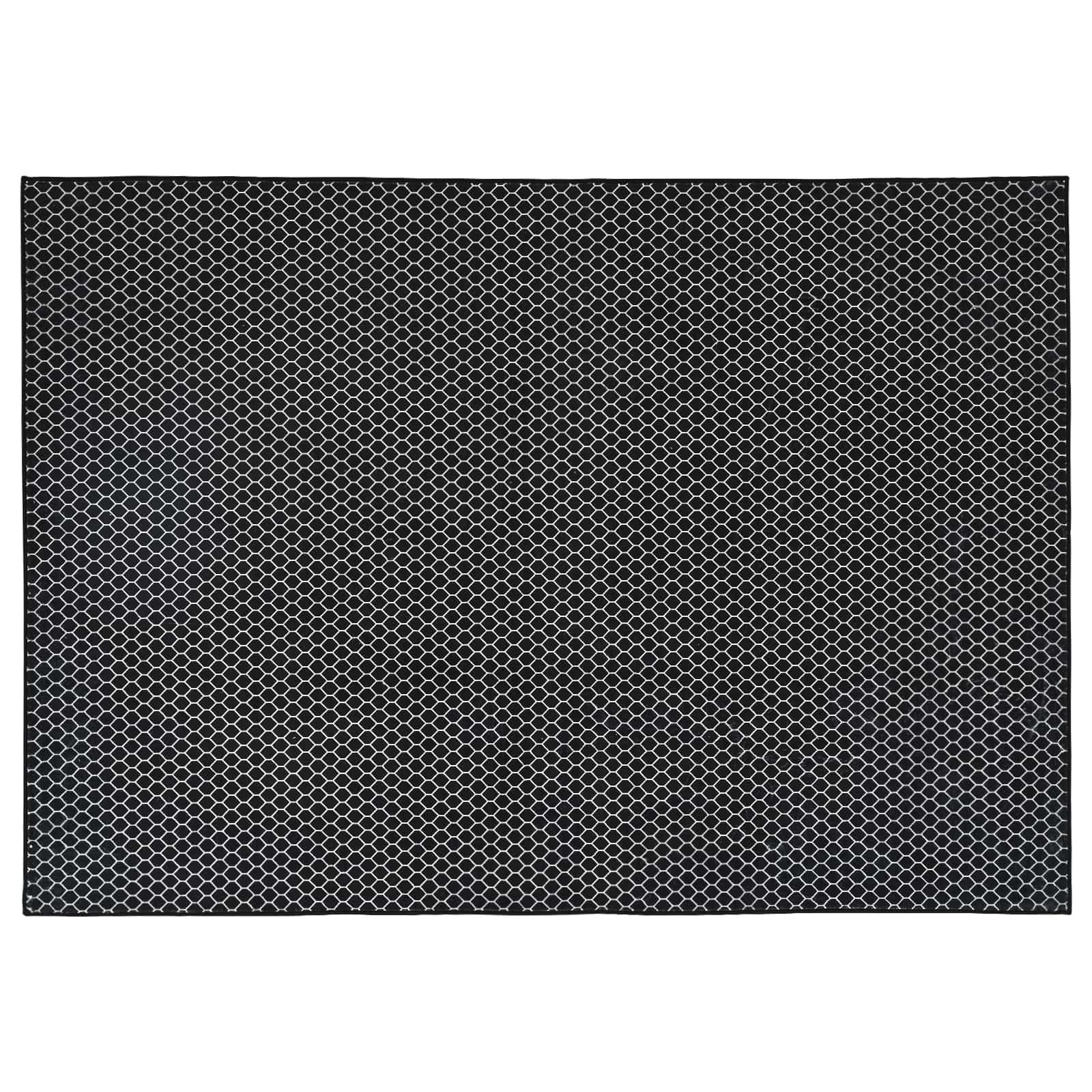 Vloerkleed ORIZ Zwart maaspatroon 200 x 280 cm 100% polyester