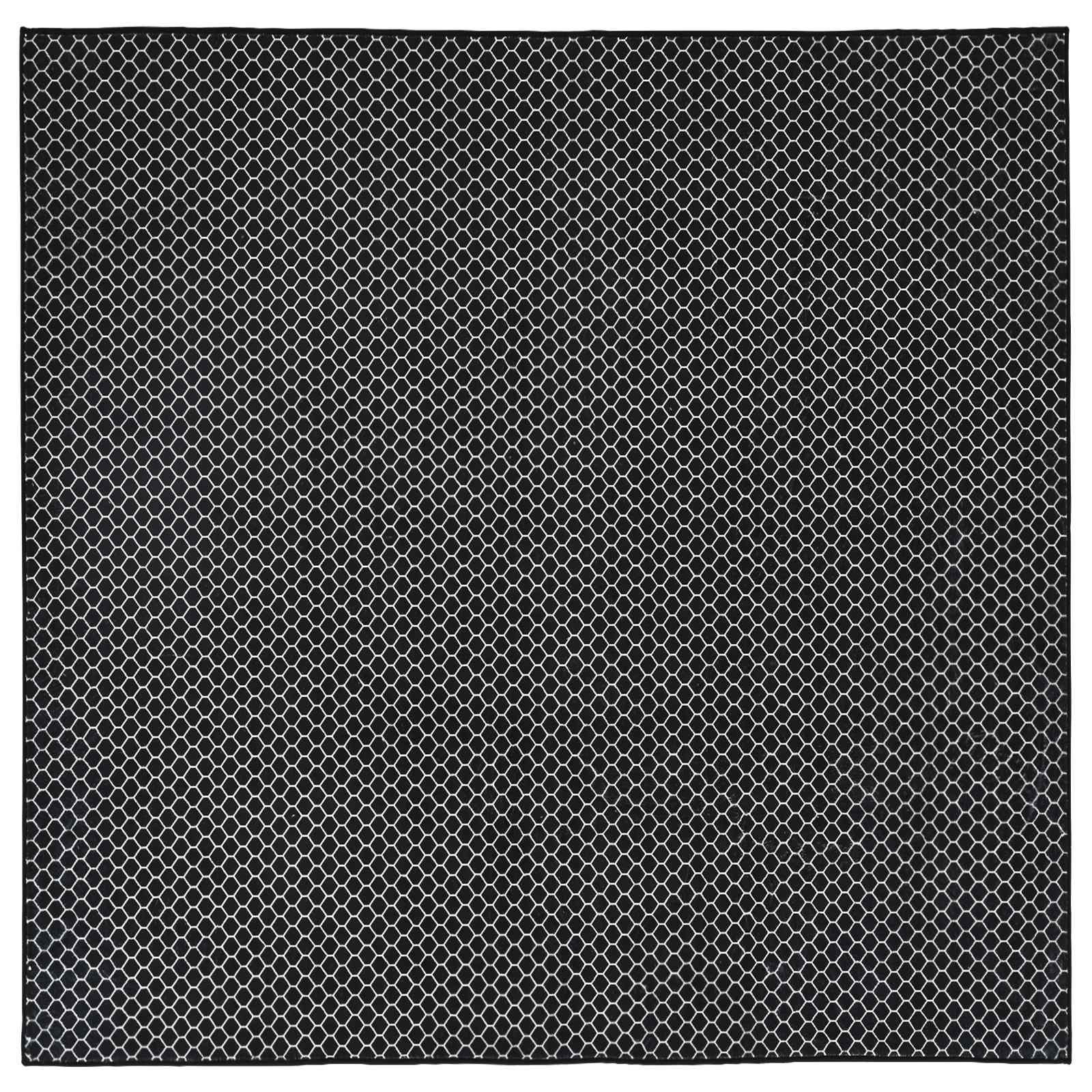 Vloerkleed ORIZ Zwart maaspatroon 160 x 160 cm 100% polyester