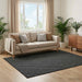 Vloerkleed ORIZ Zwart maaspatroon 240 x 240 cm 100% polyester