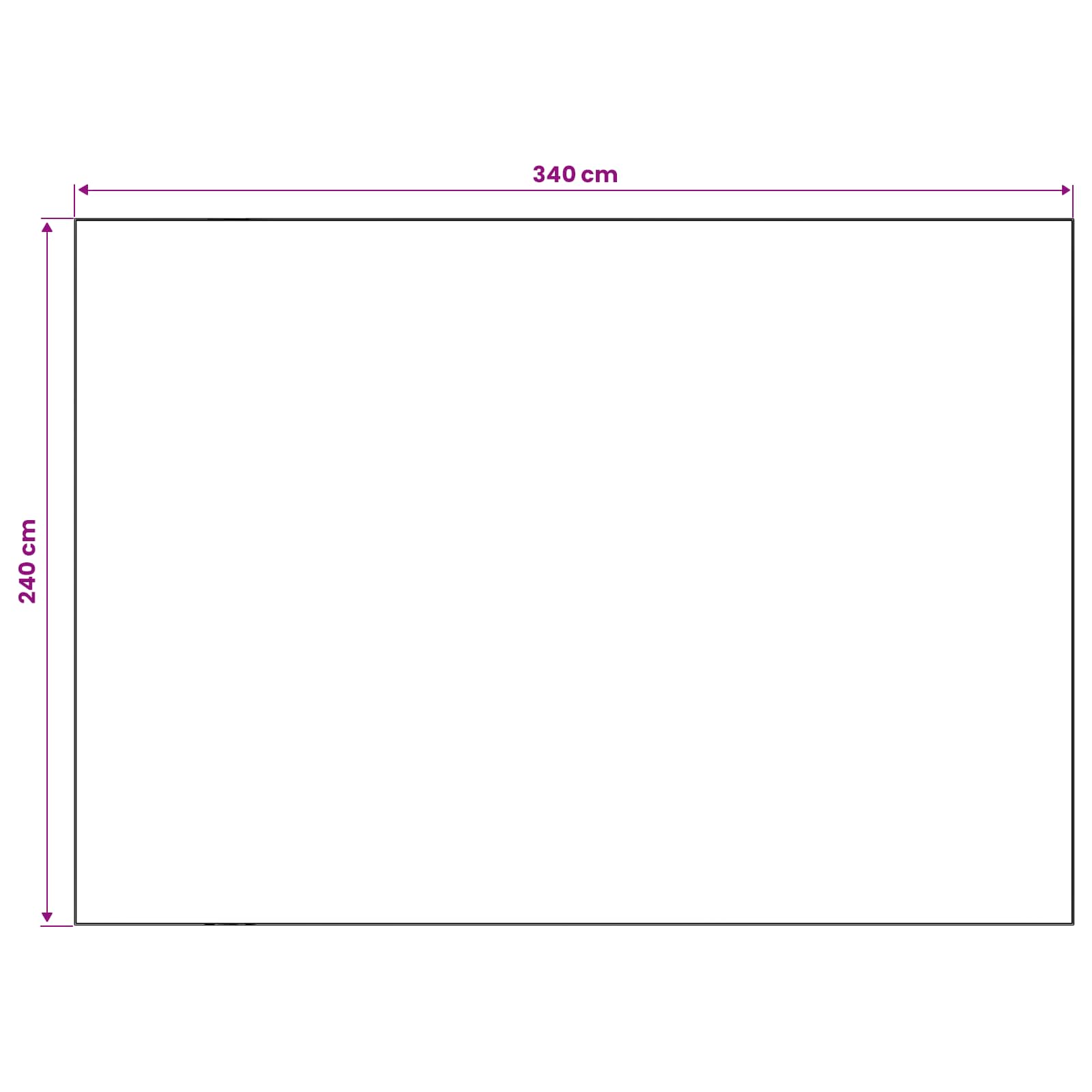 Vloerkleed ORIZ Zwart diamantpatroon 240 x 340 cm