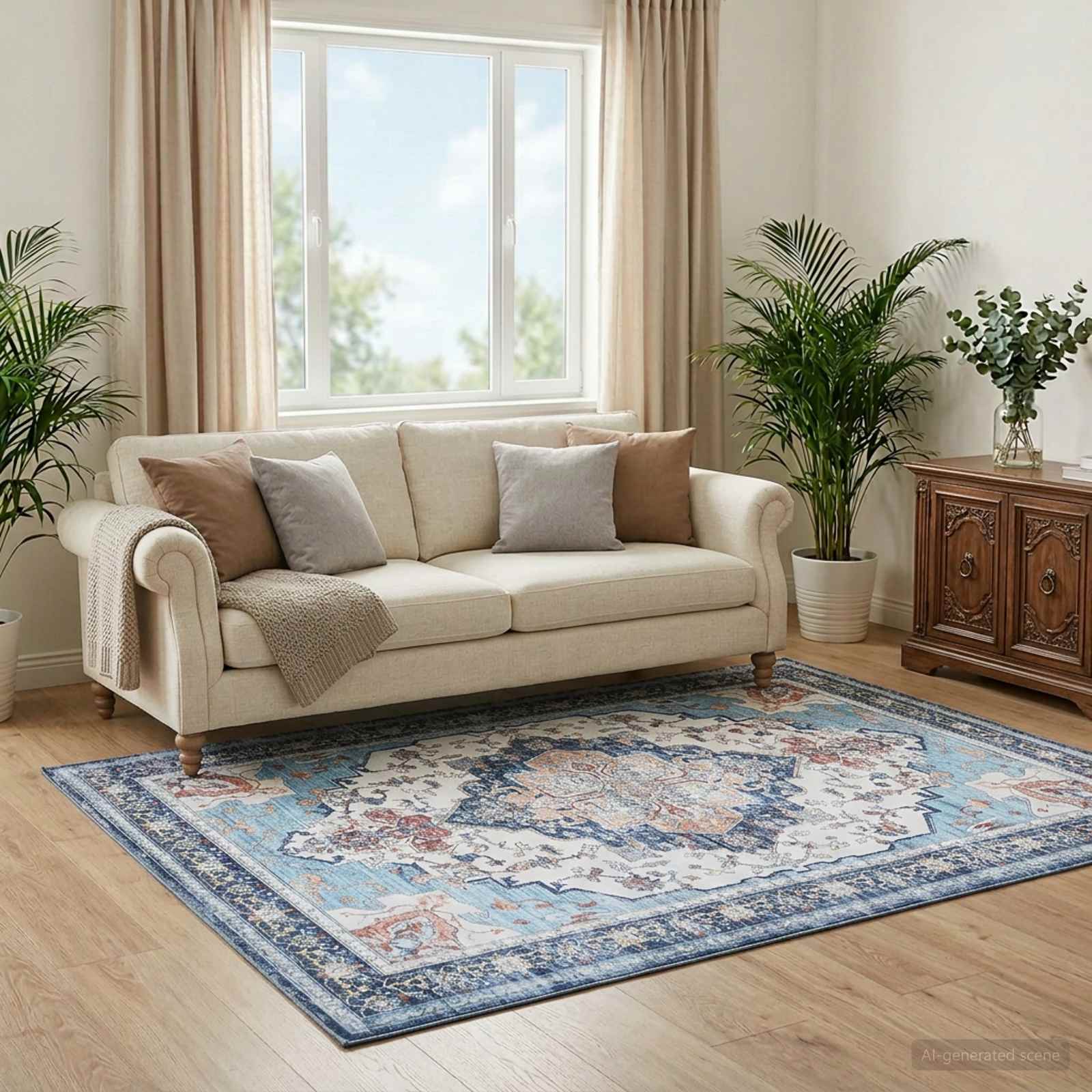 Vloerkleed ORIZ Meerkleurig 200 x 200 cm 100% polyester